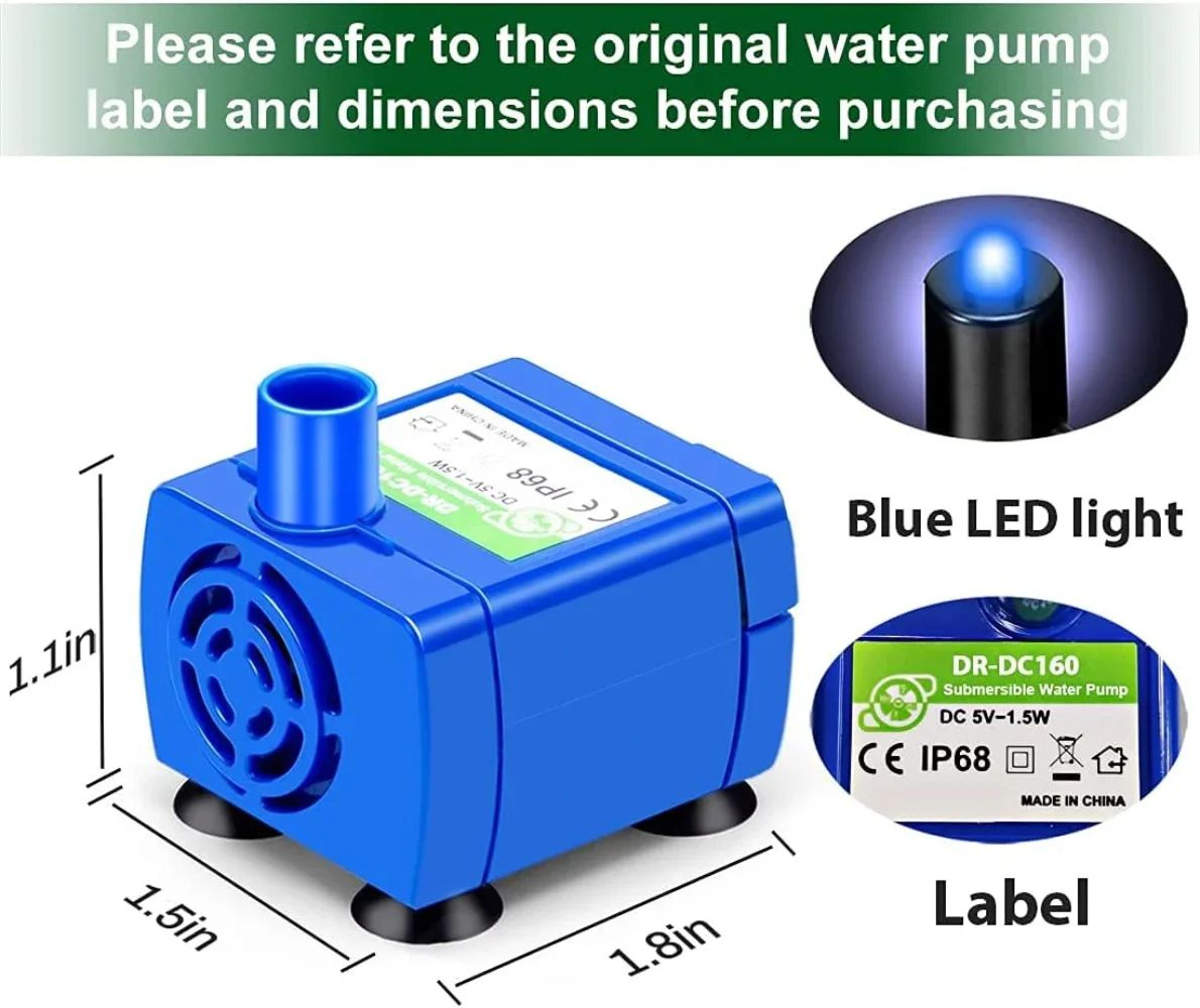 Pet Water Fountain Replacement Pump With LED Light 2