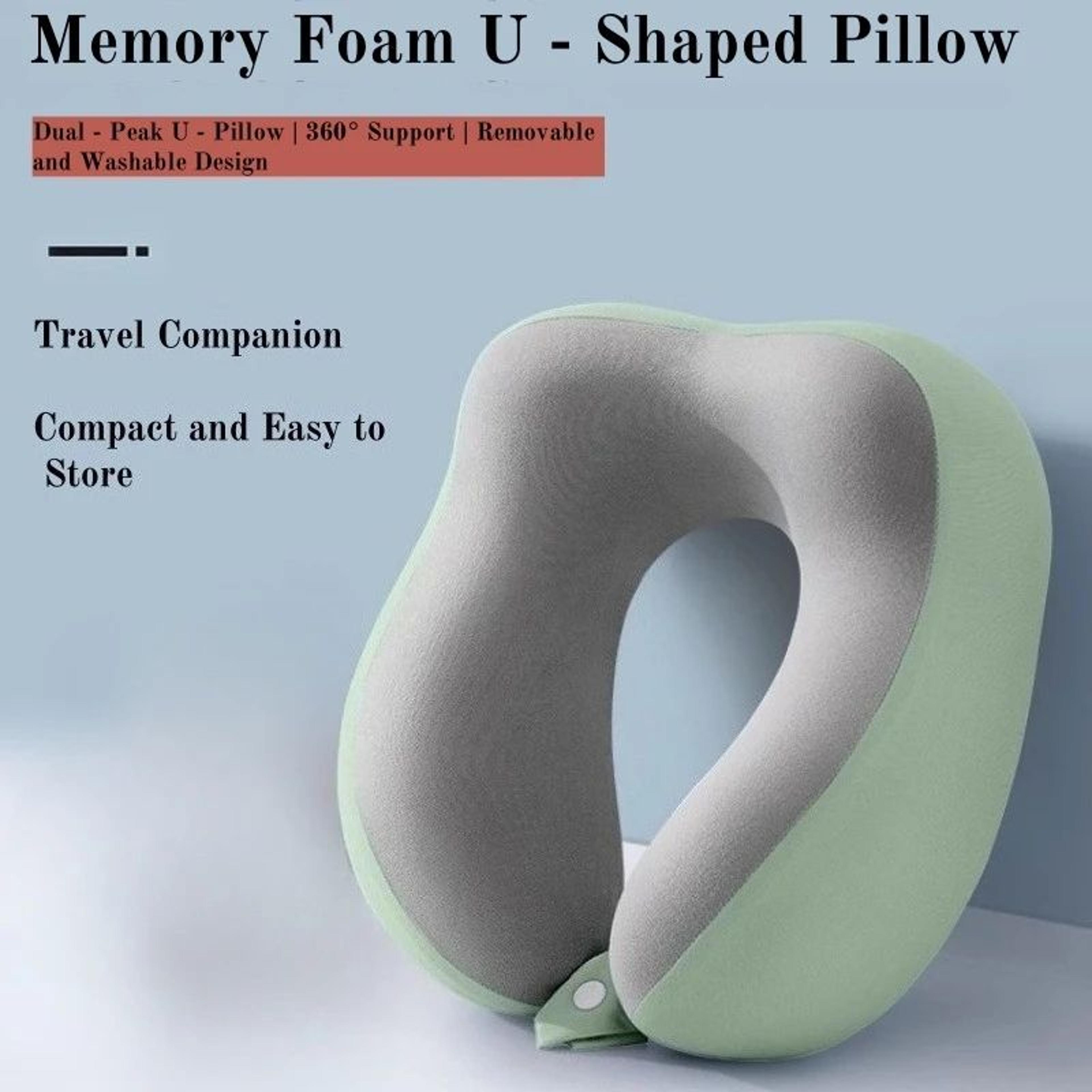 Memory Foam Travel Neck Pillow With Ergonomic U Shaped Support For Travel Office And Home 3
