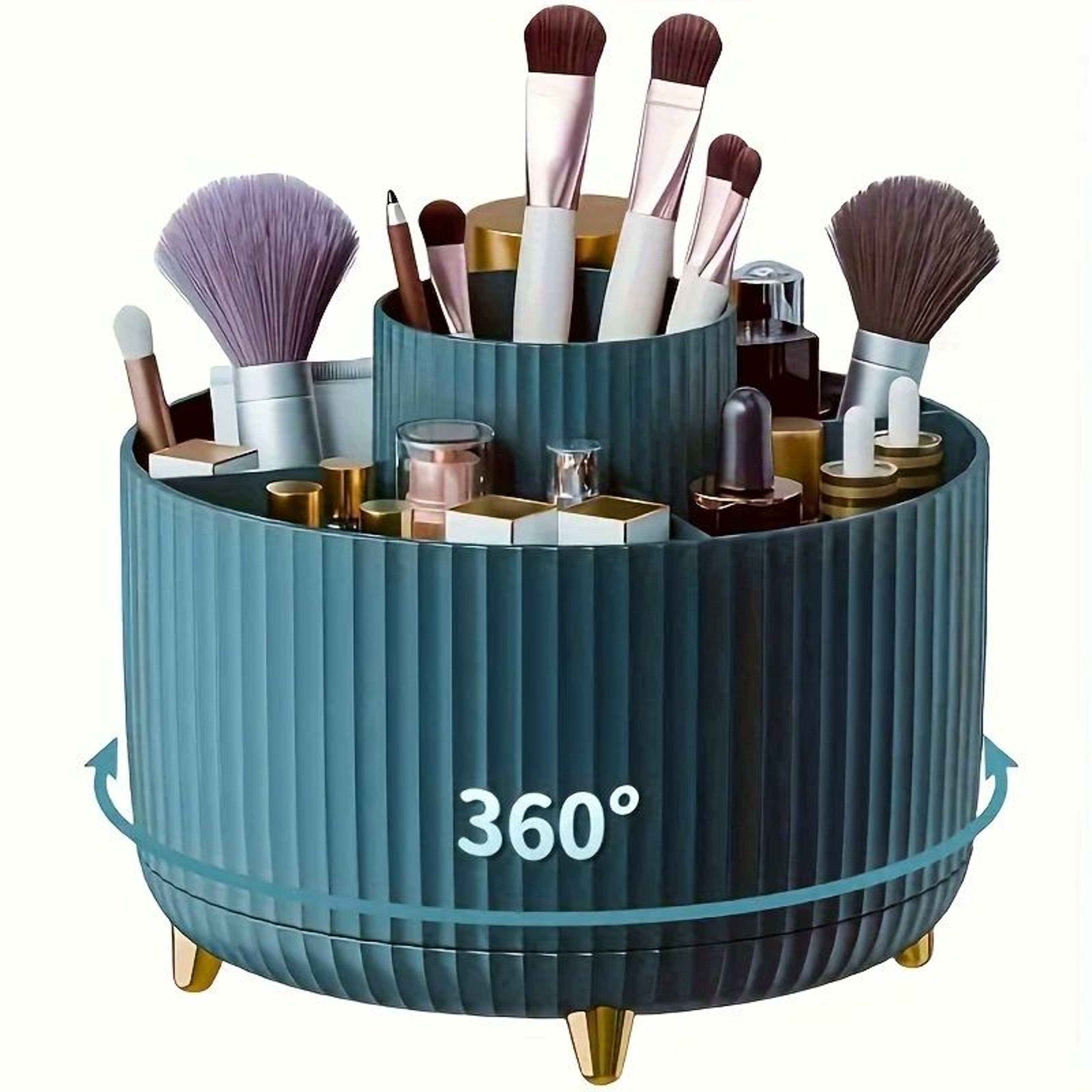 360 Degree Rotating Makeup Organizer Cosmetic Storage Box With 5 Compartments 9