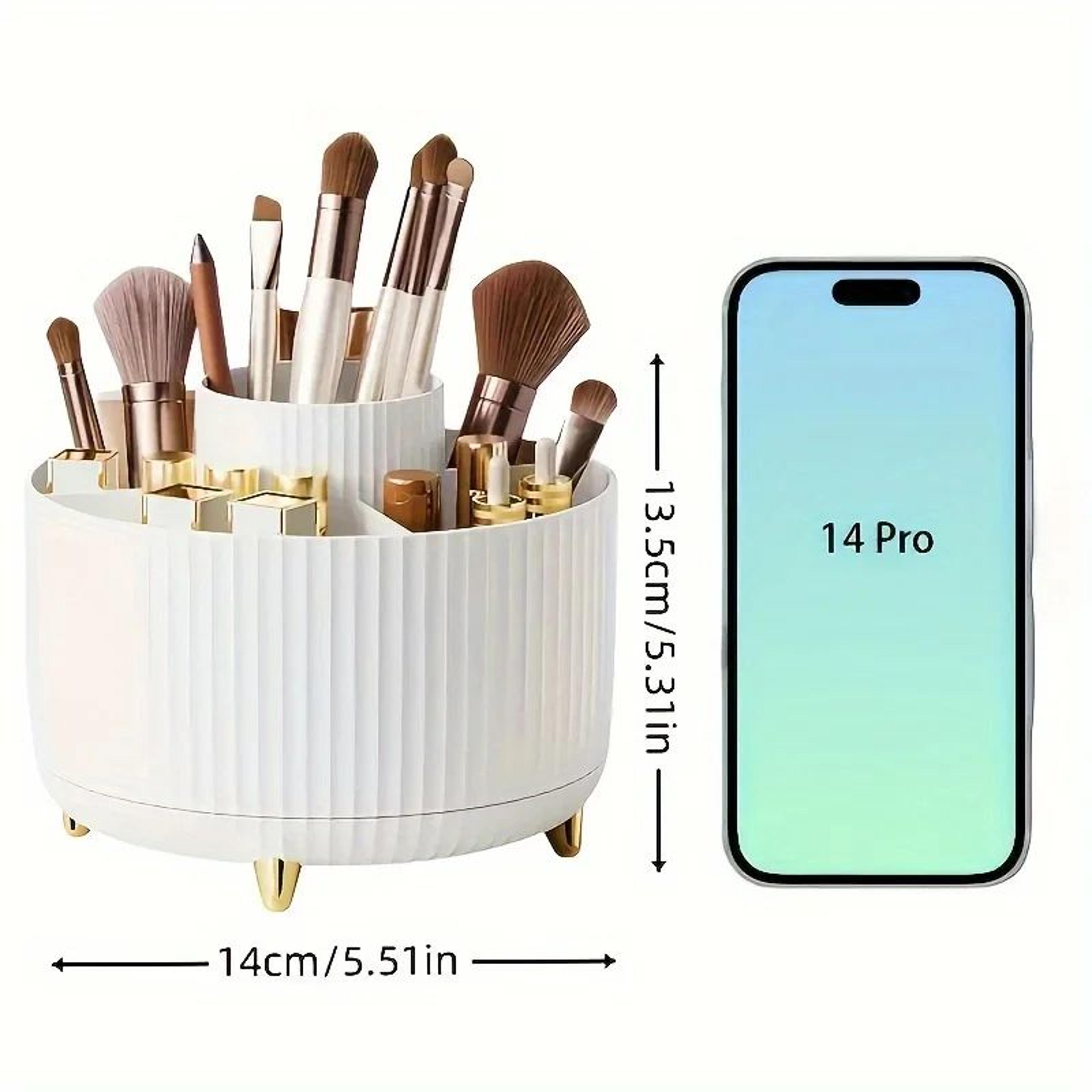 360 Degree Rotating Makeup Organizer Cosmetic Storage Box With 5 Compartments 3