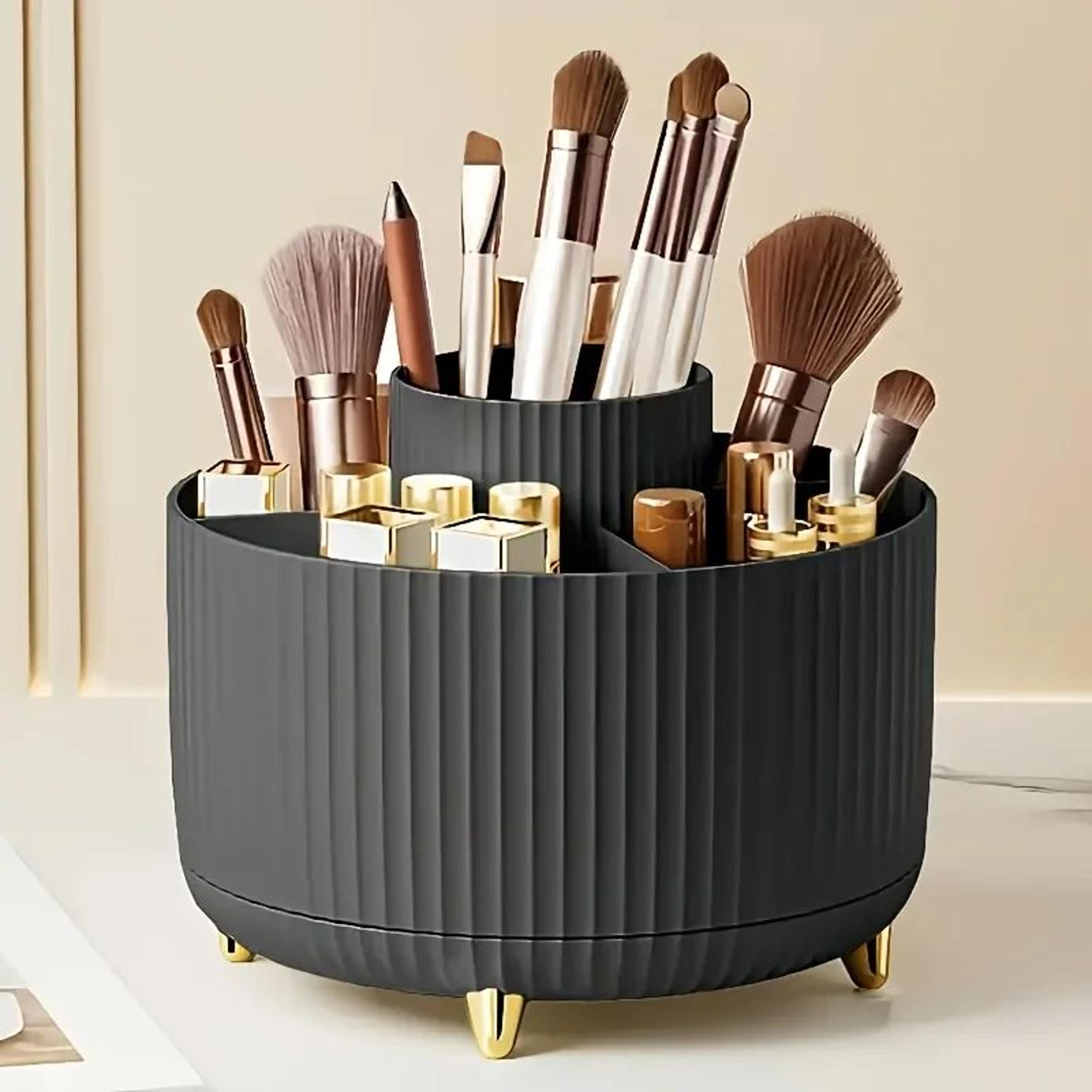 360 Degree Rotating Makeup Organizer Cosmetic Storage Box With 5 Compartments 6