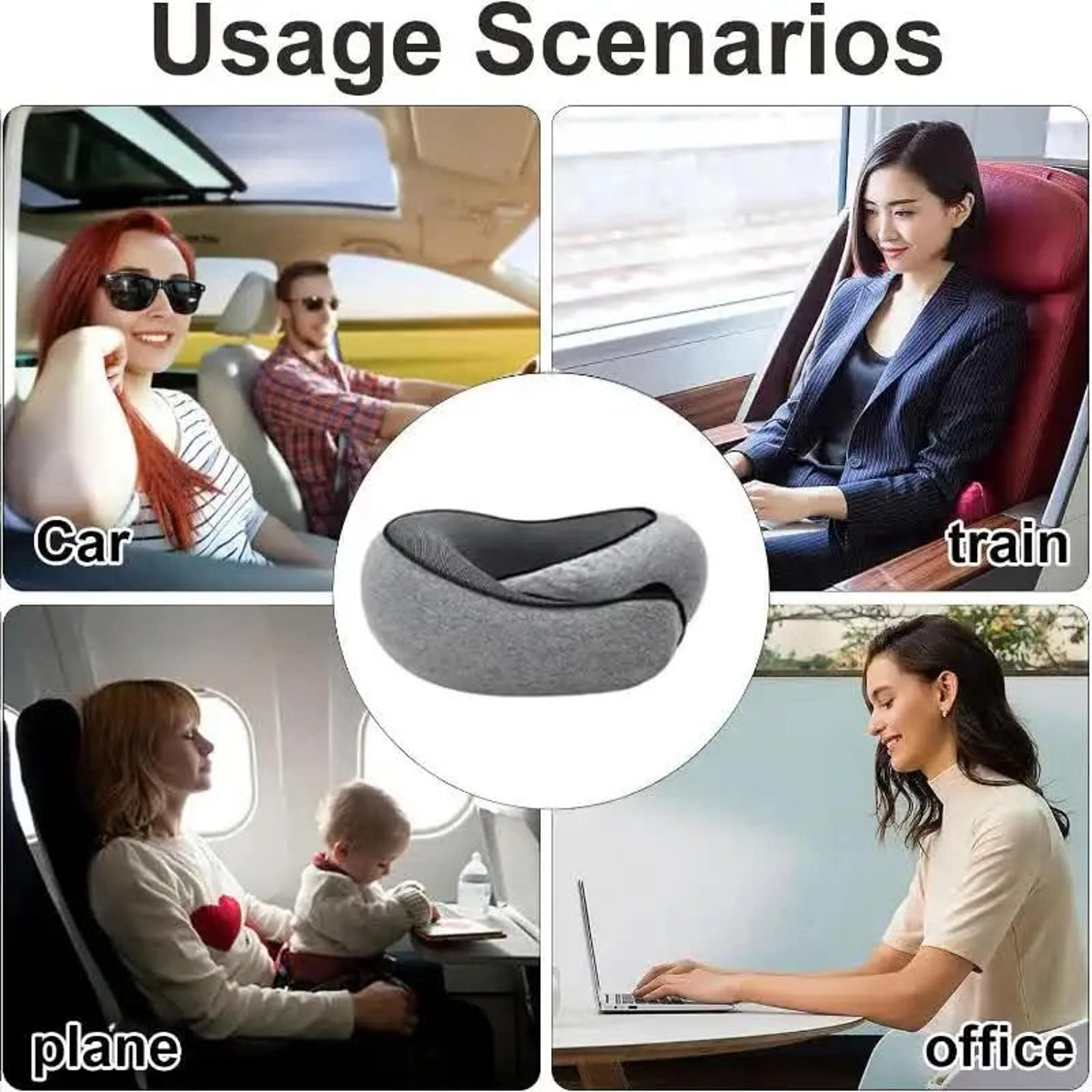 Memory Foam Travel Neck Pillow With Adjustable U Shape Support 5