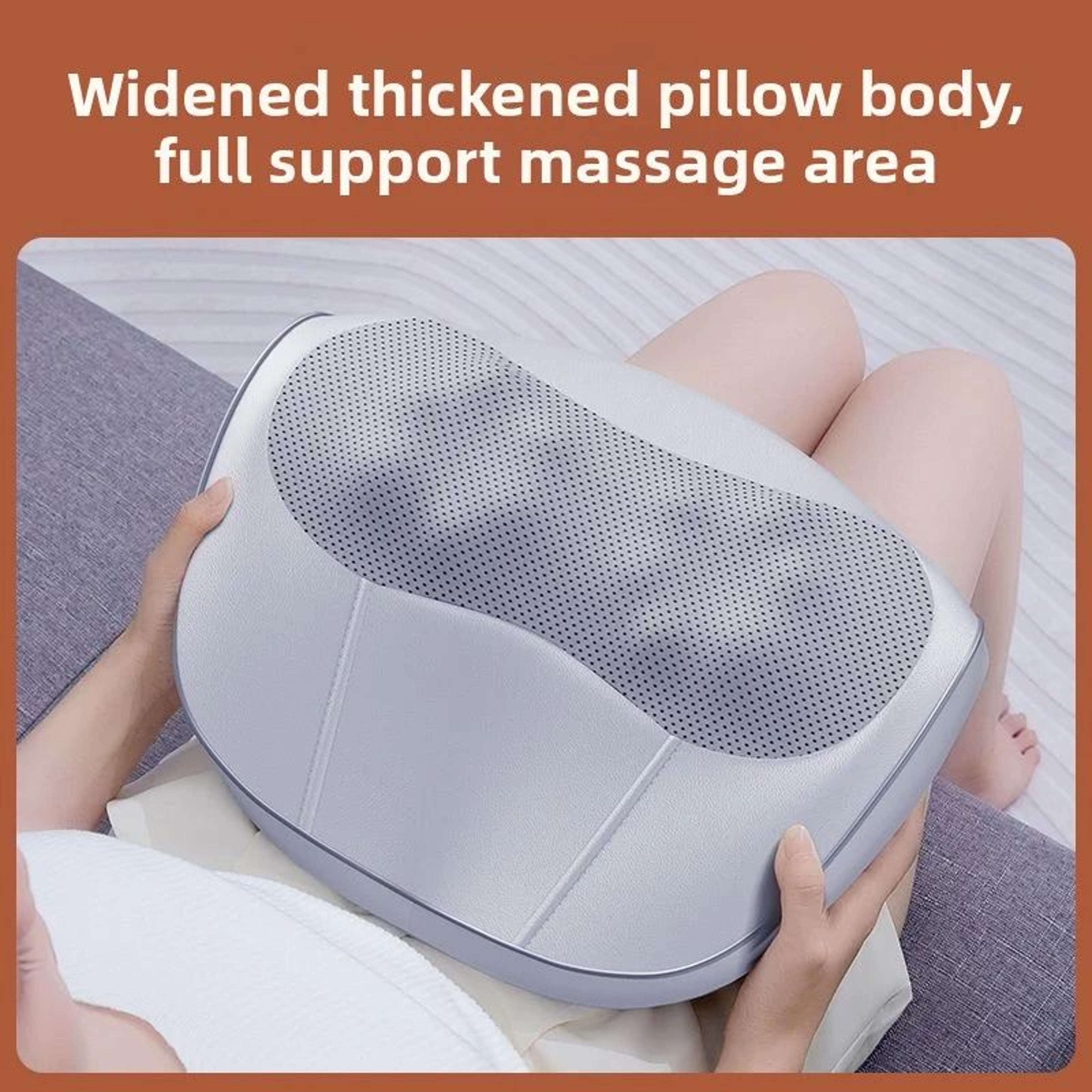 Heated Shiatsu Neck Massage Pillow With Airbag Stretch And Back Support 5