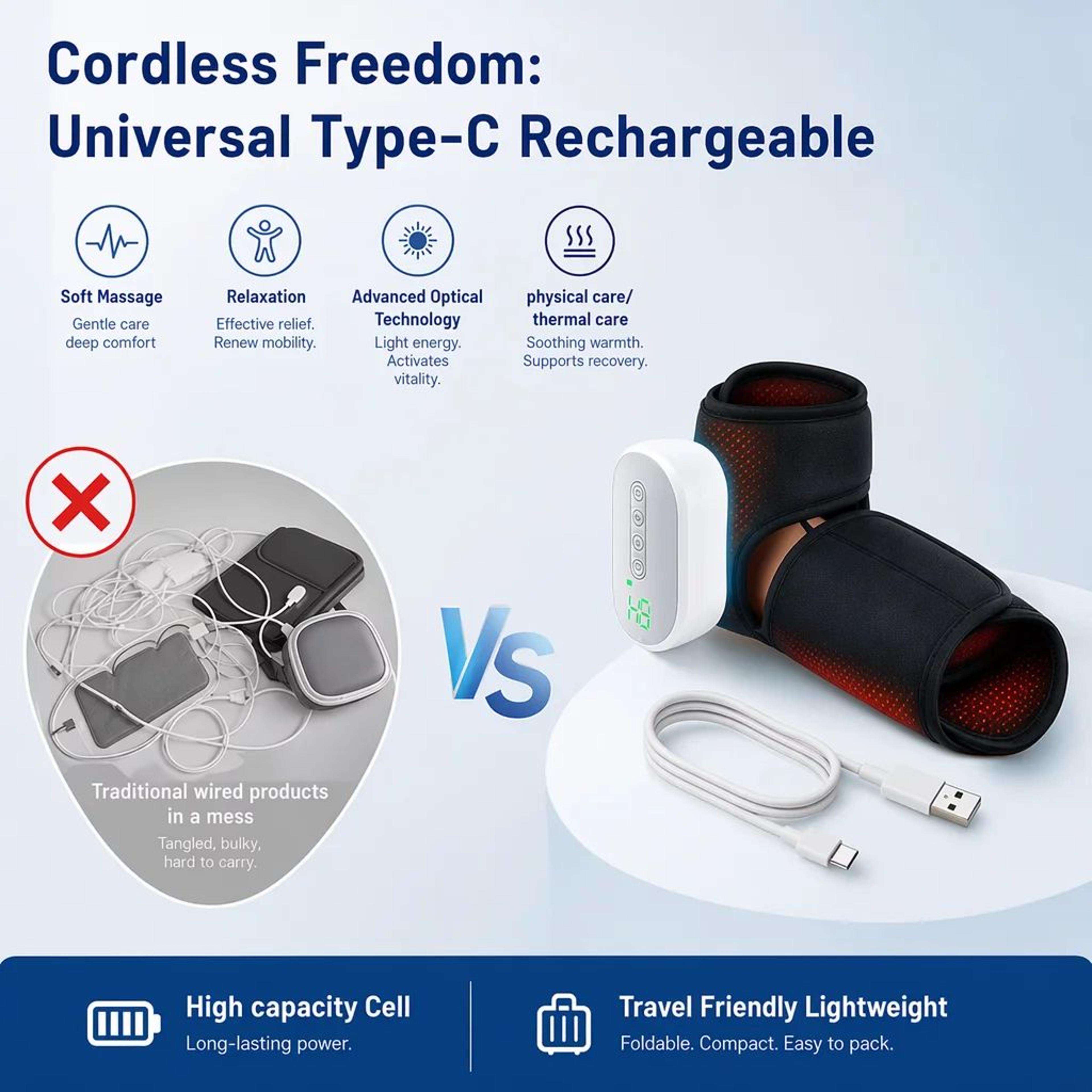 Cordless Heated Ankle Compression Massager With Air Compression Therapy 4