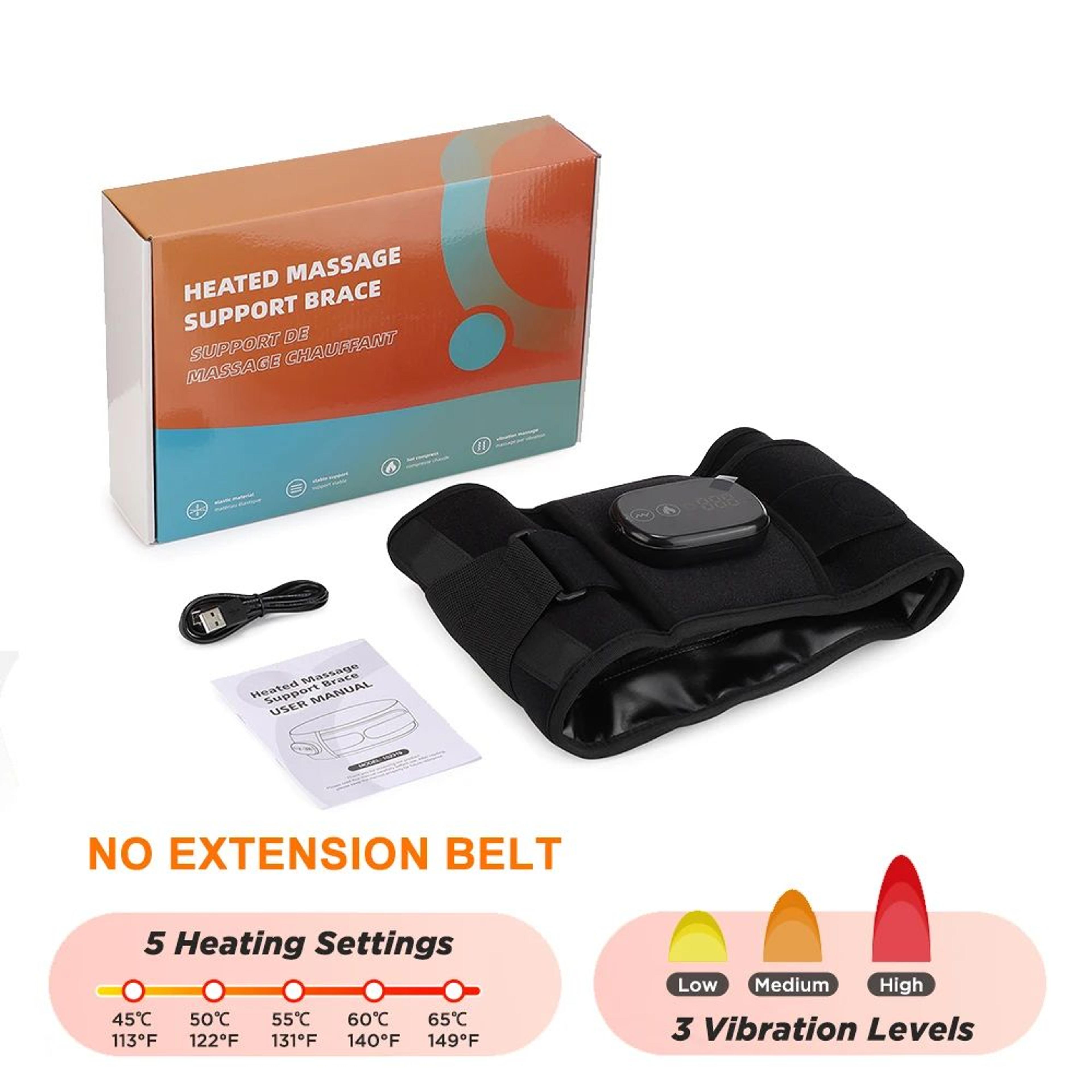 Cordless Heated Massage Waist Belt With Red Light Therapy And Vibration 7