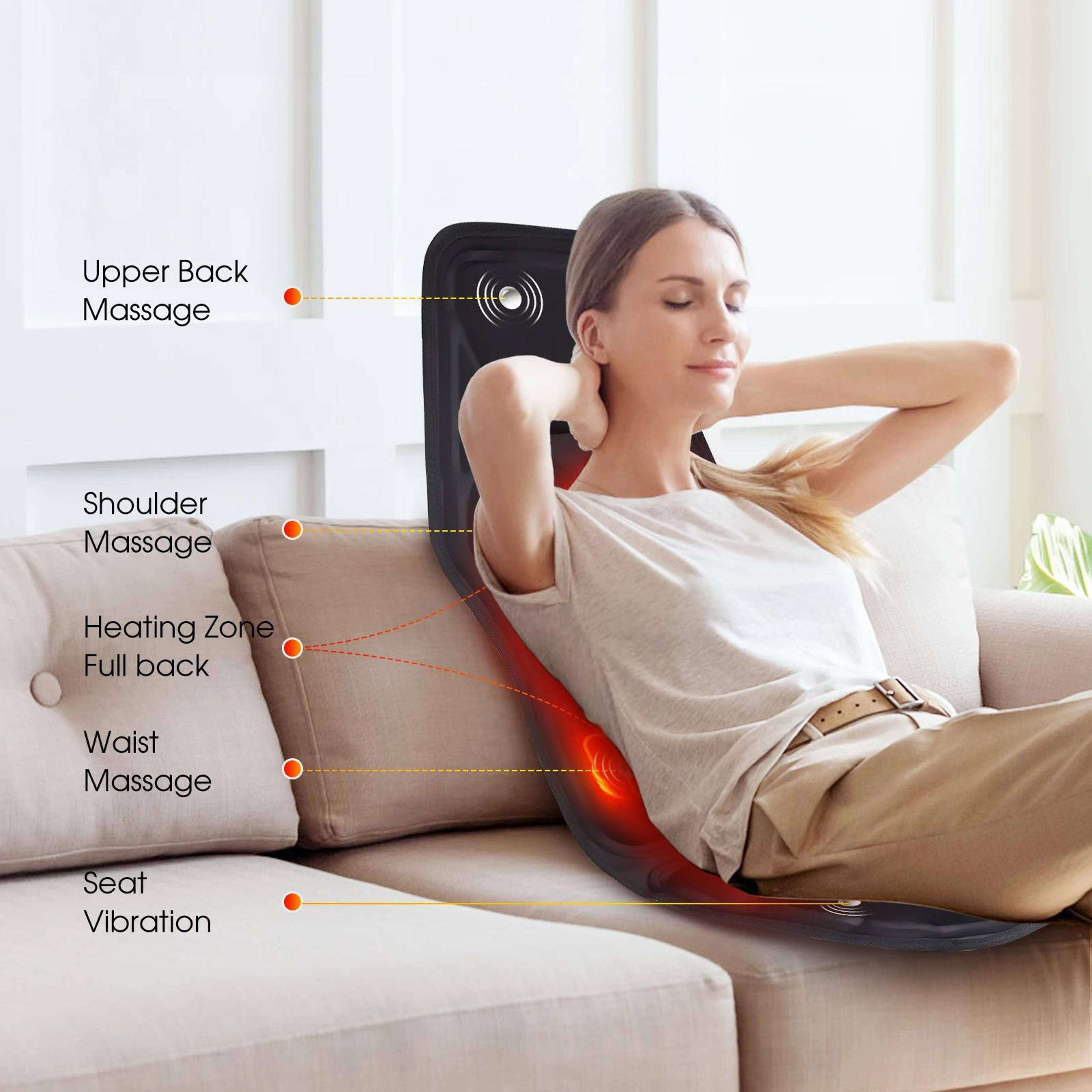Electric Heated Massage Seat Cushion With Vibration For Back And Lumbar Support 4