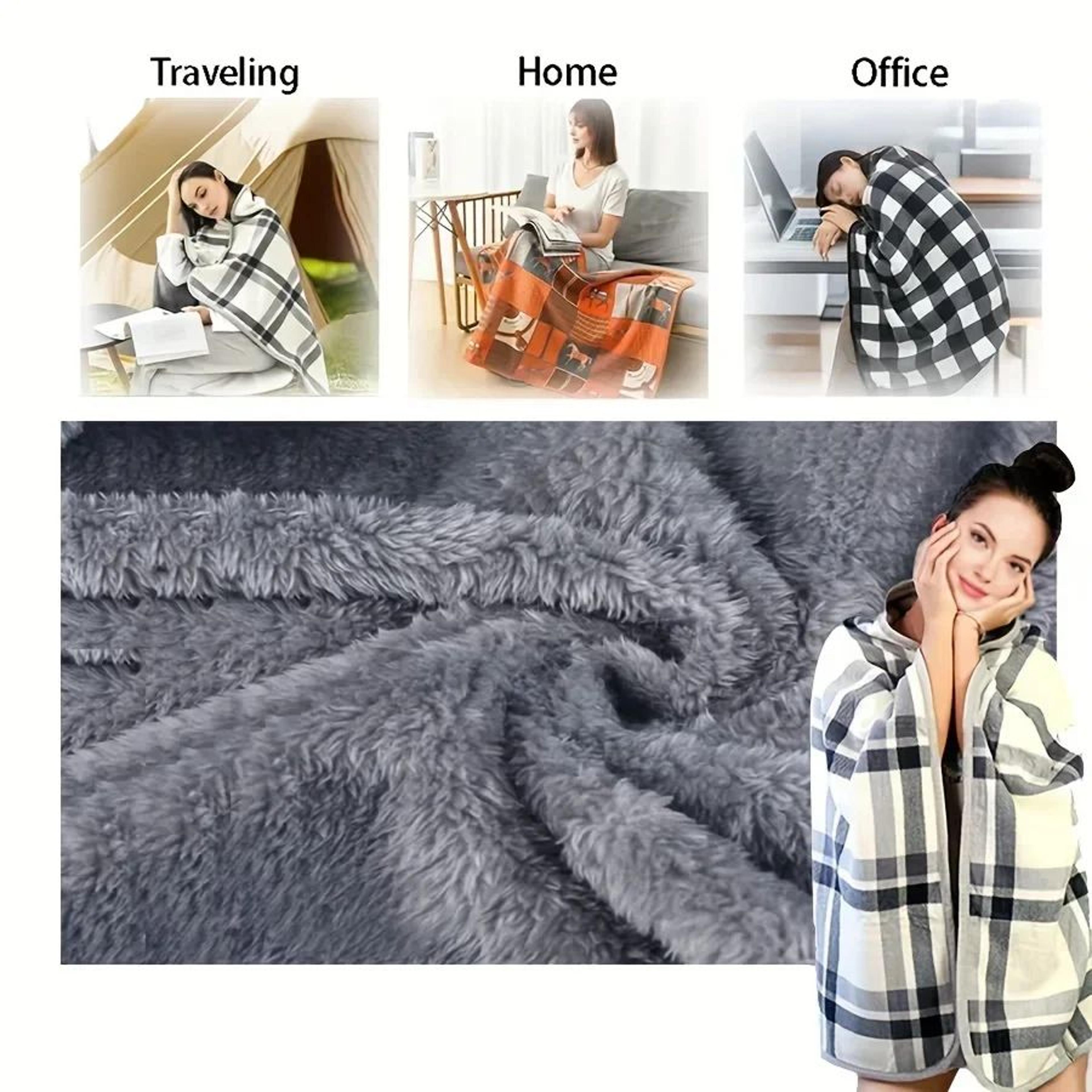 Wearable Blanket Shawl Soft Flannel Cozy Blanket Cloak For Home And Office 1