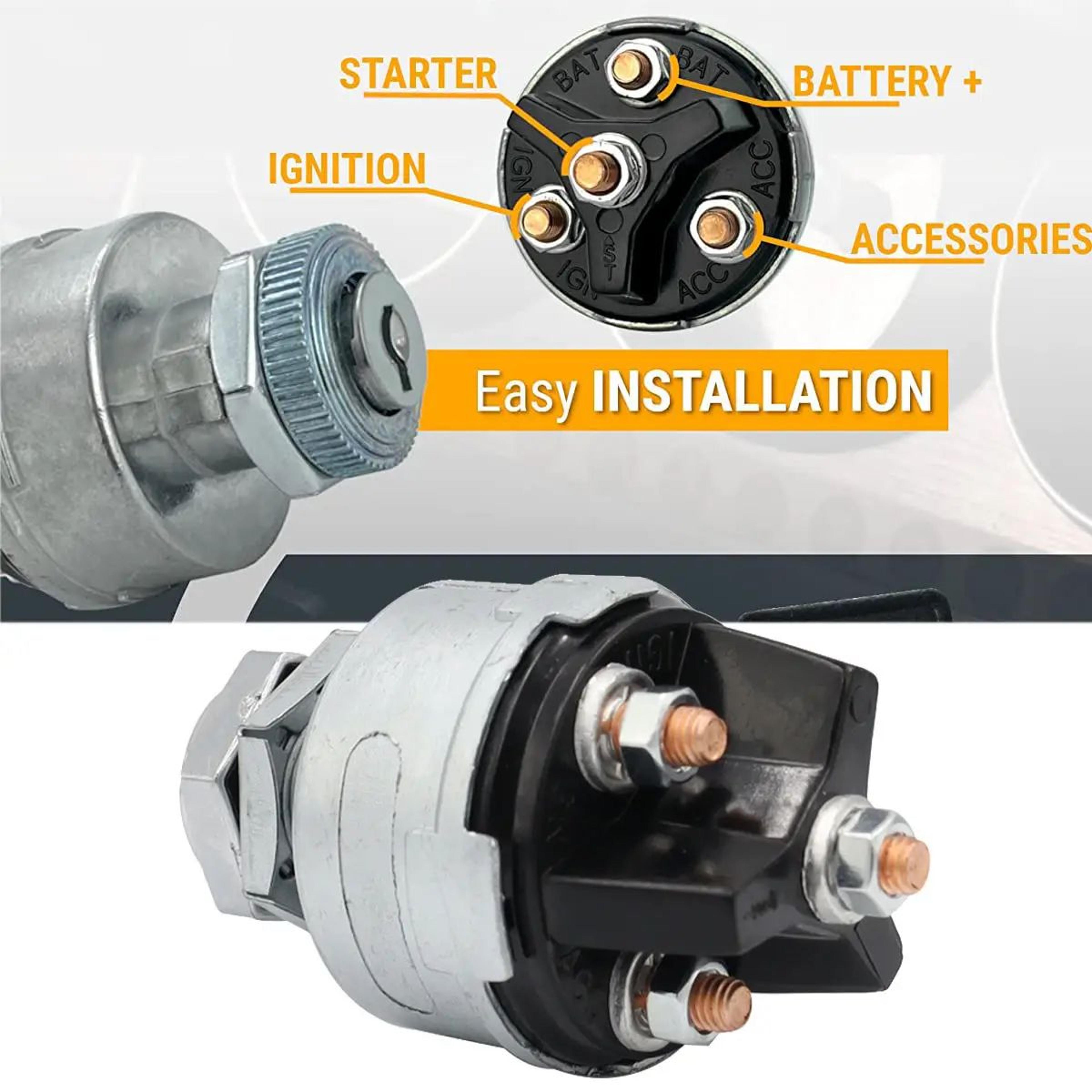 12v ignition switch 4 position universal key starter switch with keys