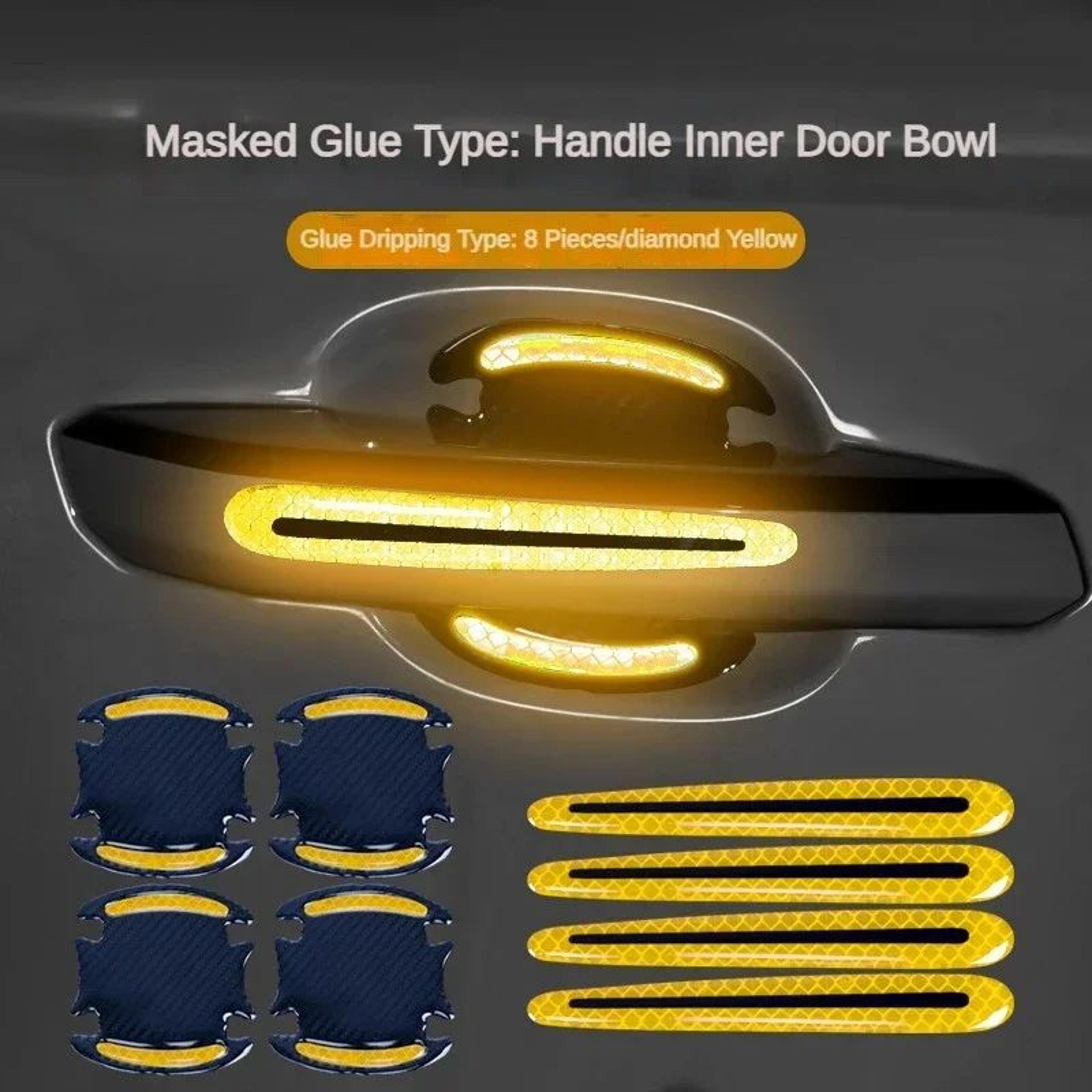 3D Reflective Car Door Handle Protector Stickers Anti Scratch Door Handle Guard 10