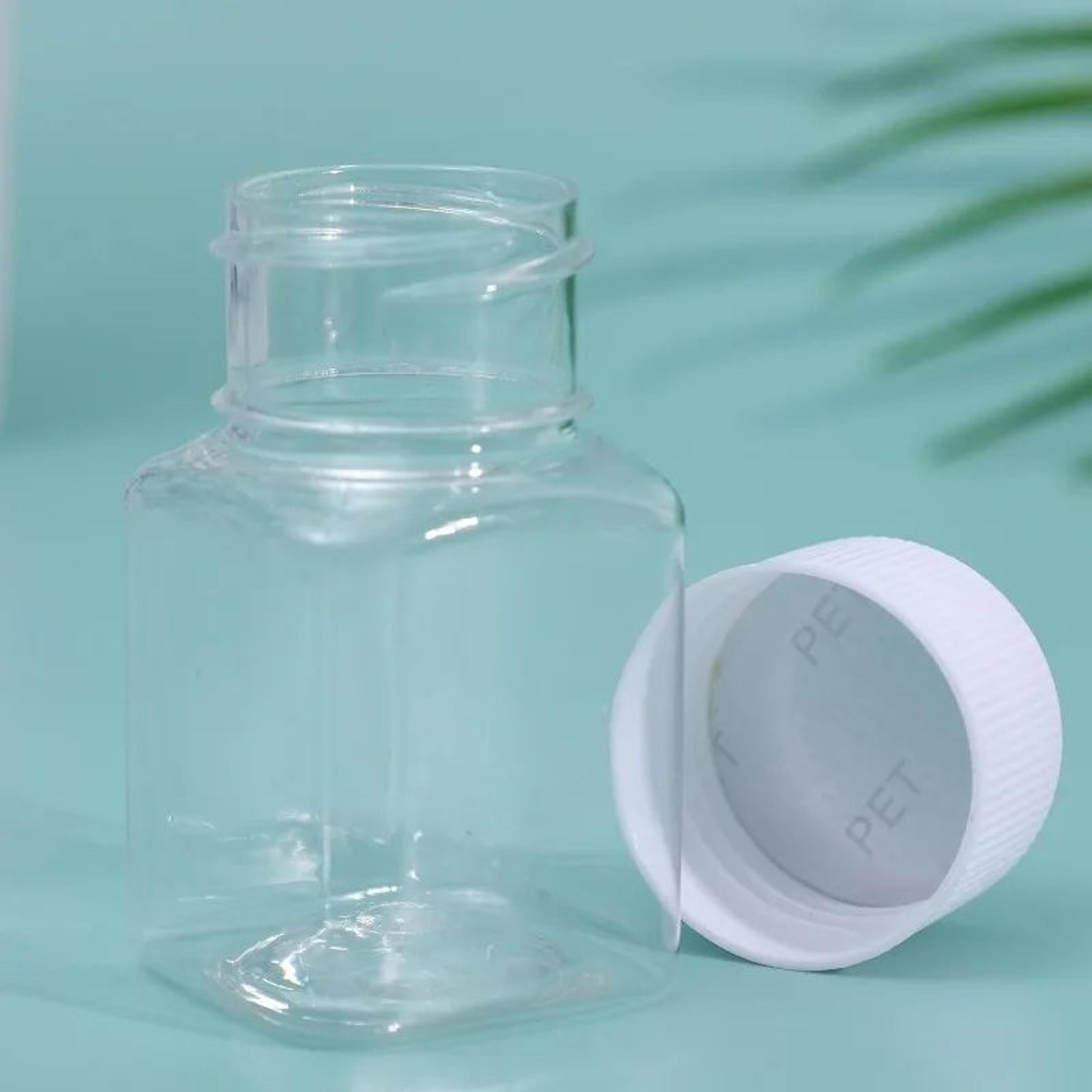 Transparent Plastic Storage Bottle Wide Mouth Sealed Container 30ml 50ml 80ml 4
