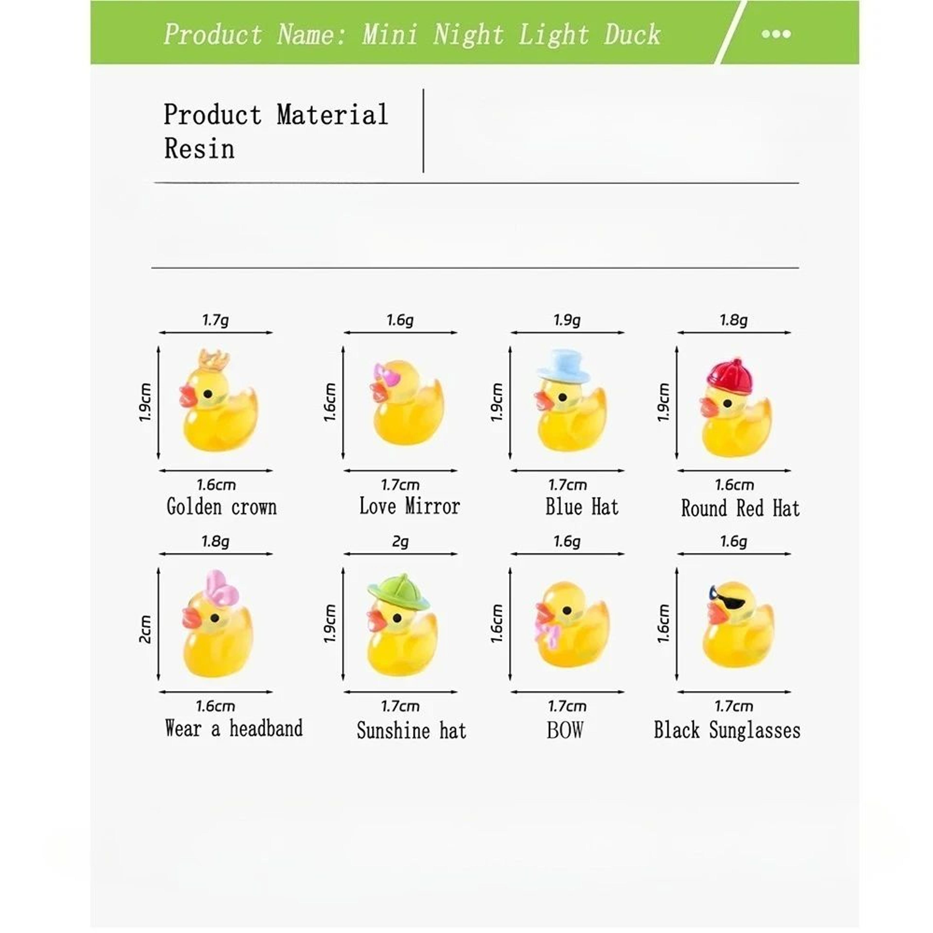 Mini Luminous Yellow Duck Figurines 5