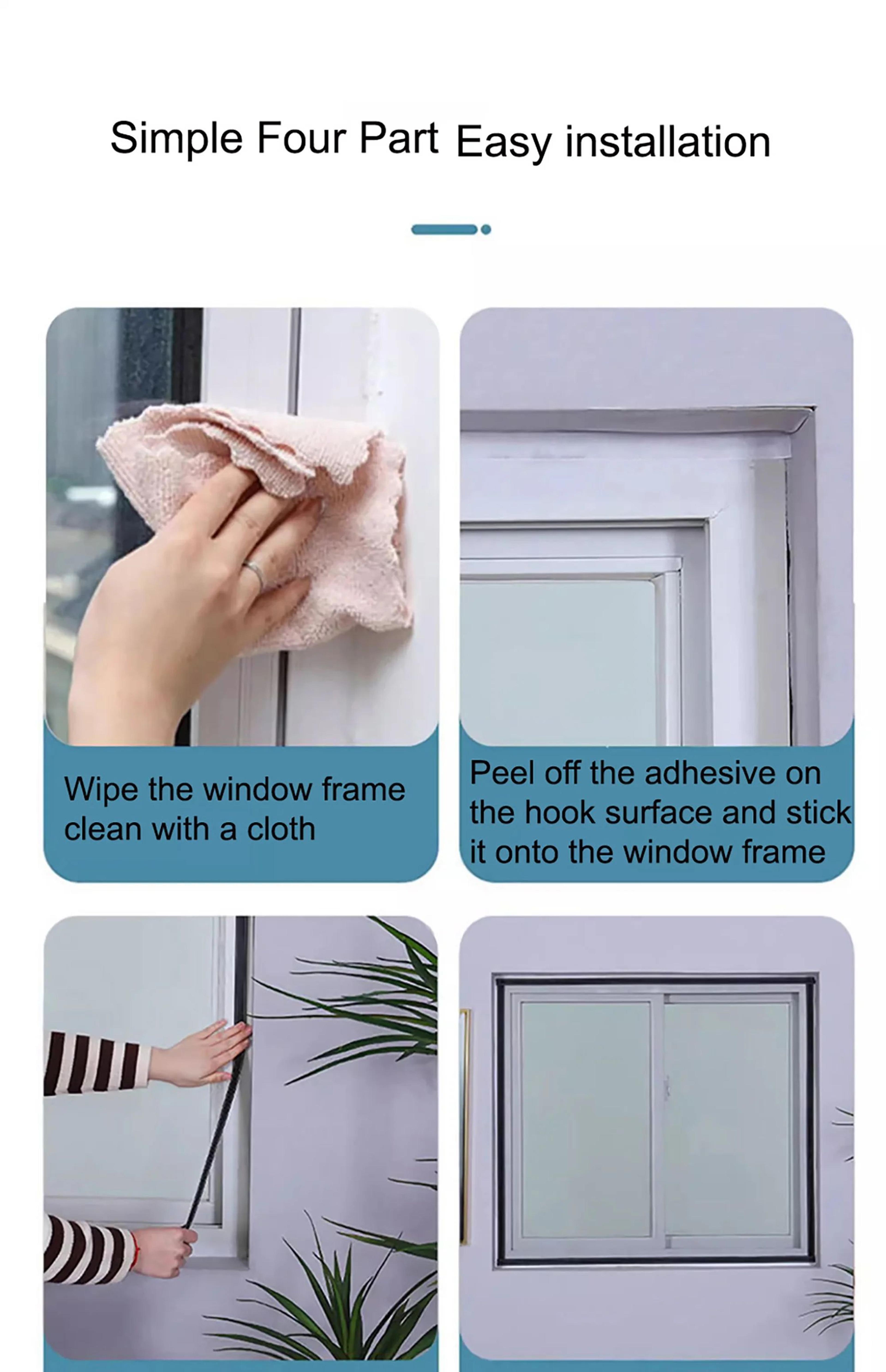 Black No Drill Mosquito Window Screen 5