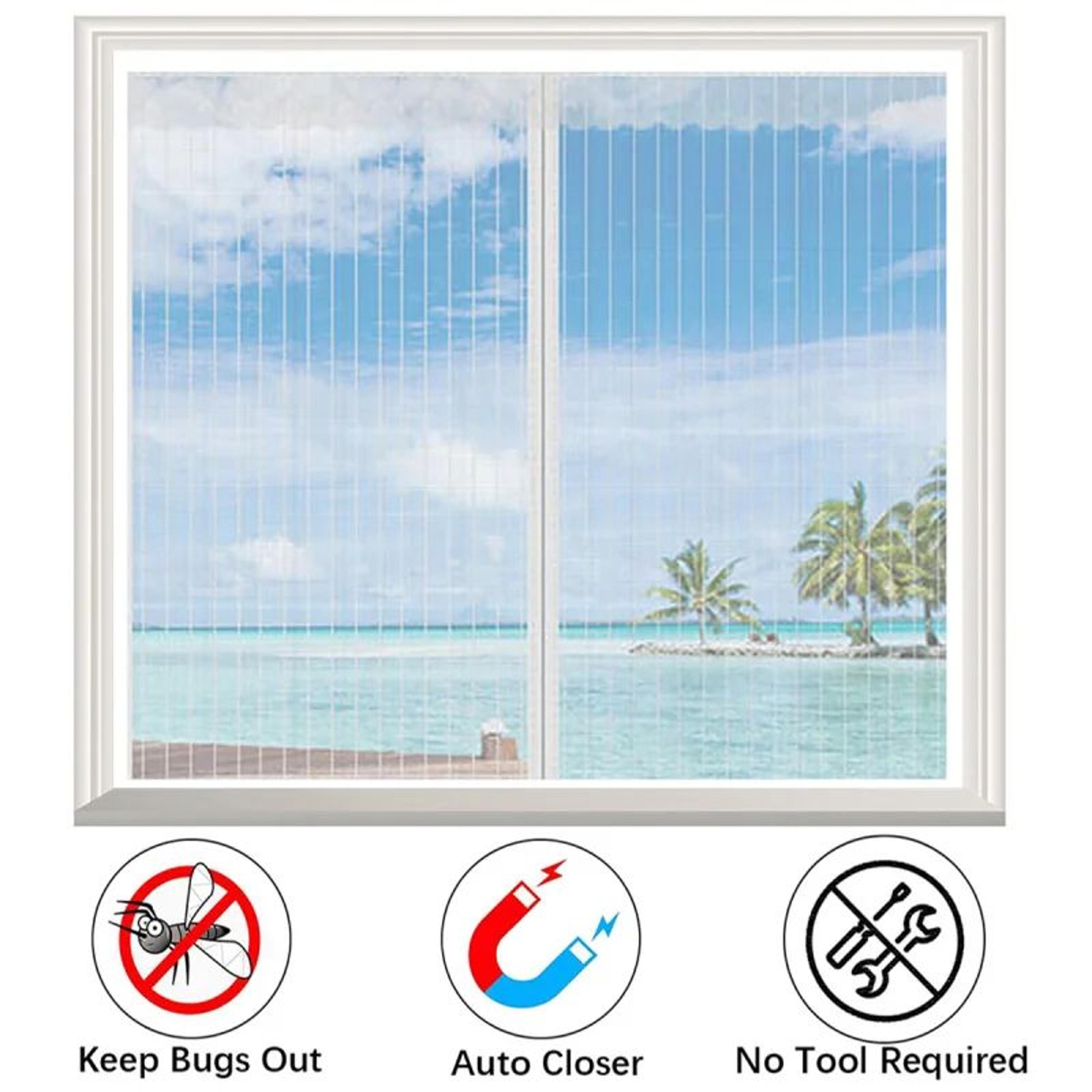 magnetic mosquito screen door self closing insect mesh