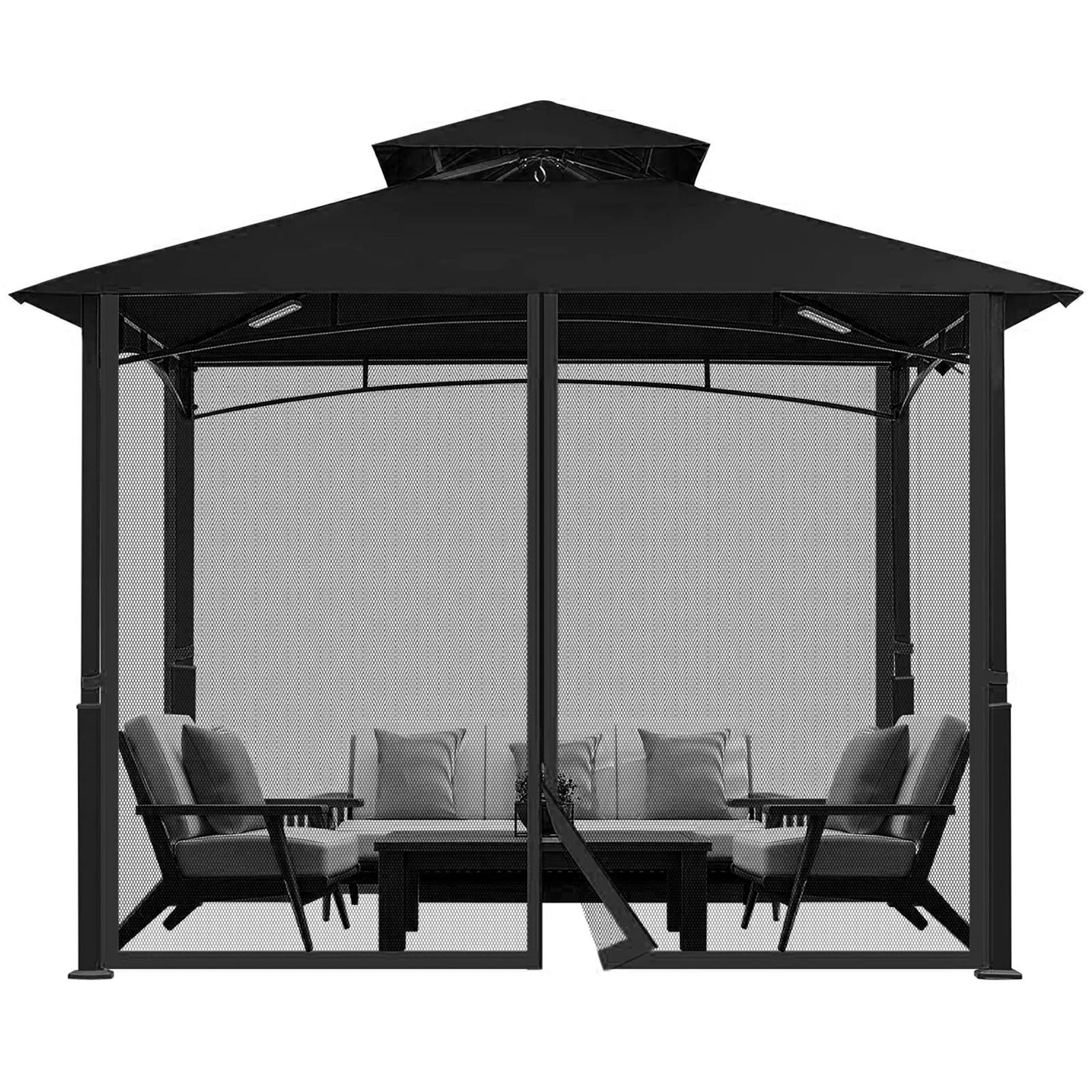 4 Panel Gazebo Mosquito Net Replacement Curtain 1