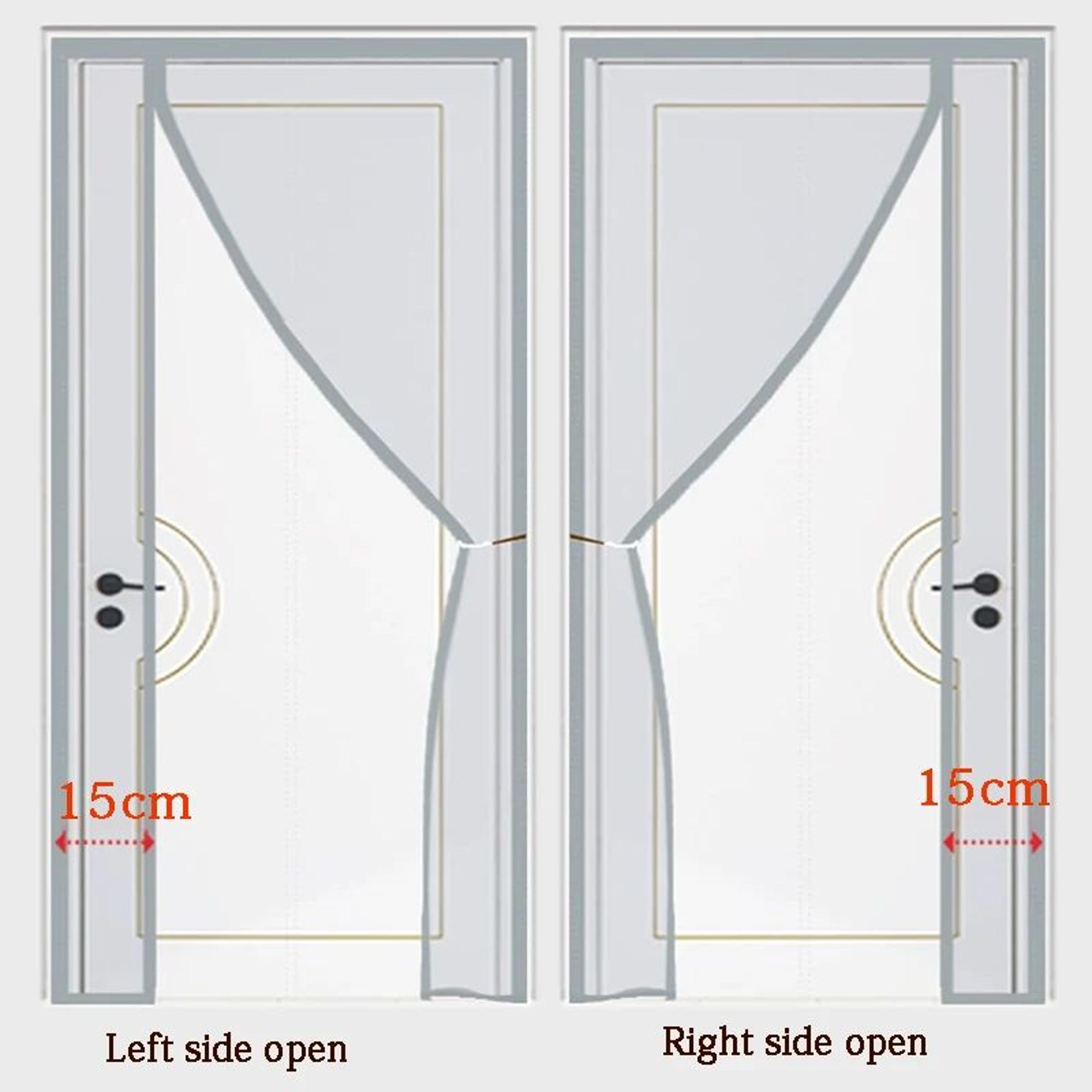 Gray Magnetic Mosquito Screen Door Curtain 1