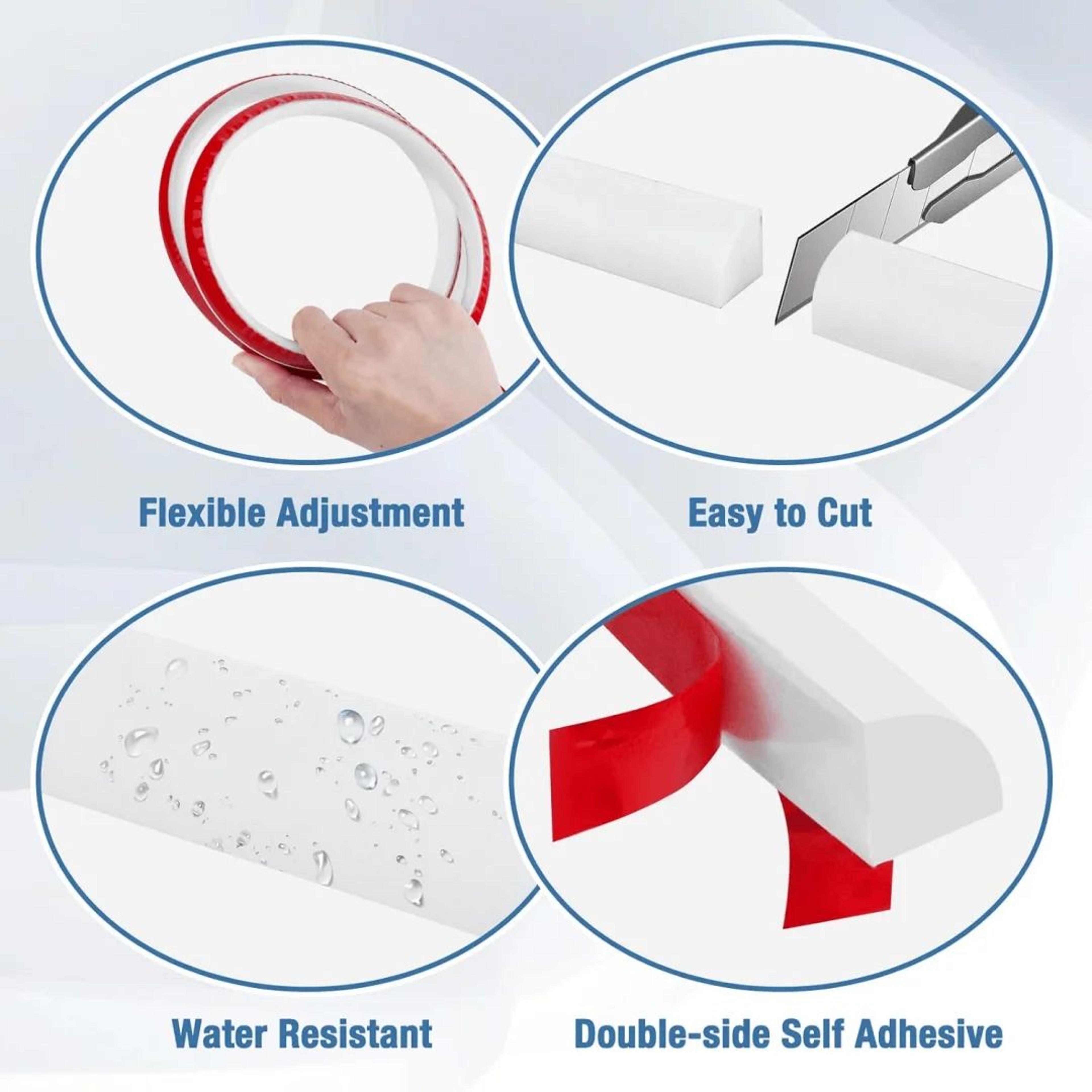 Self Adhesive Bathroom Water Stopper Trim 3