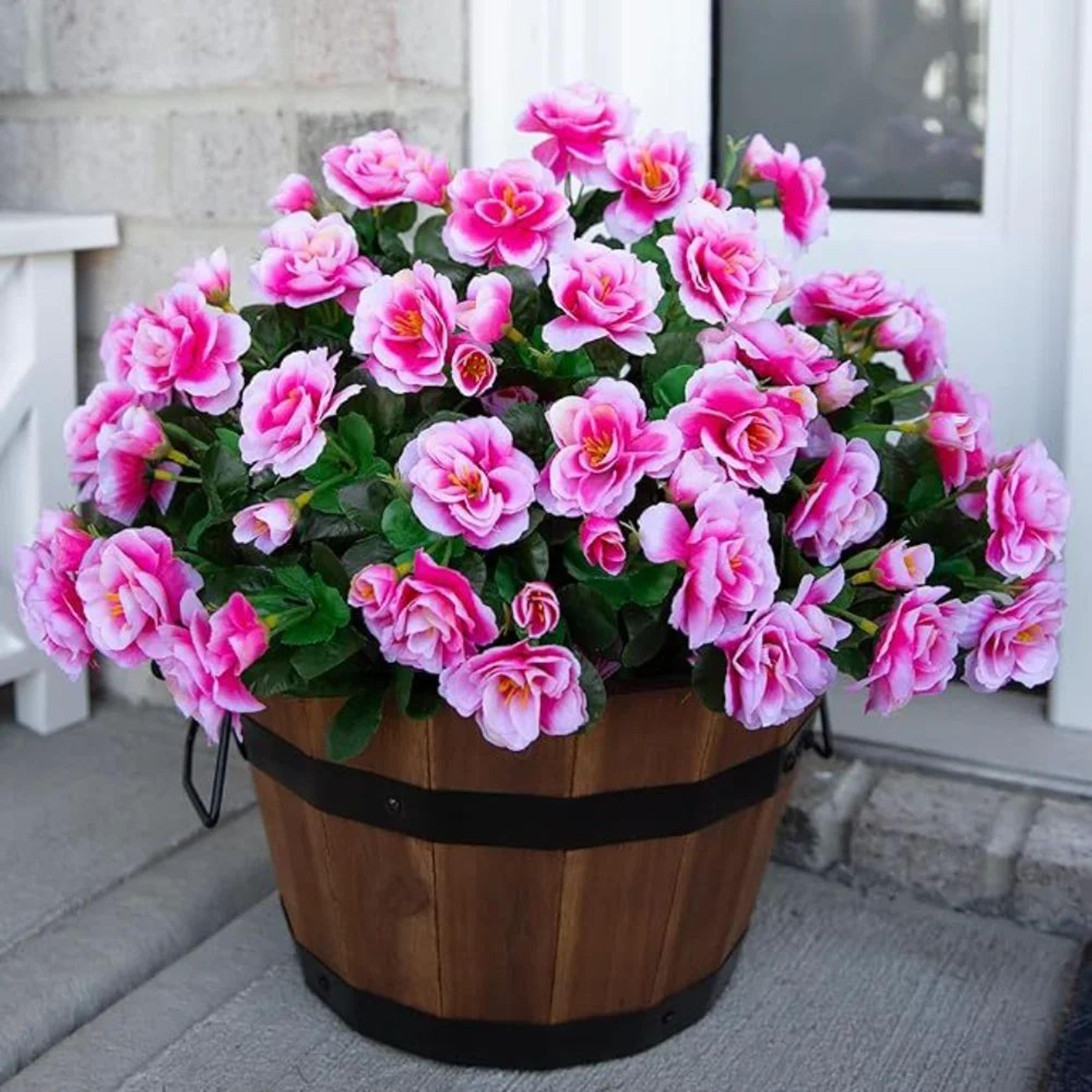 red artificial azalea flower bushes