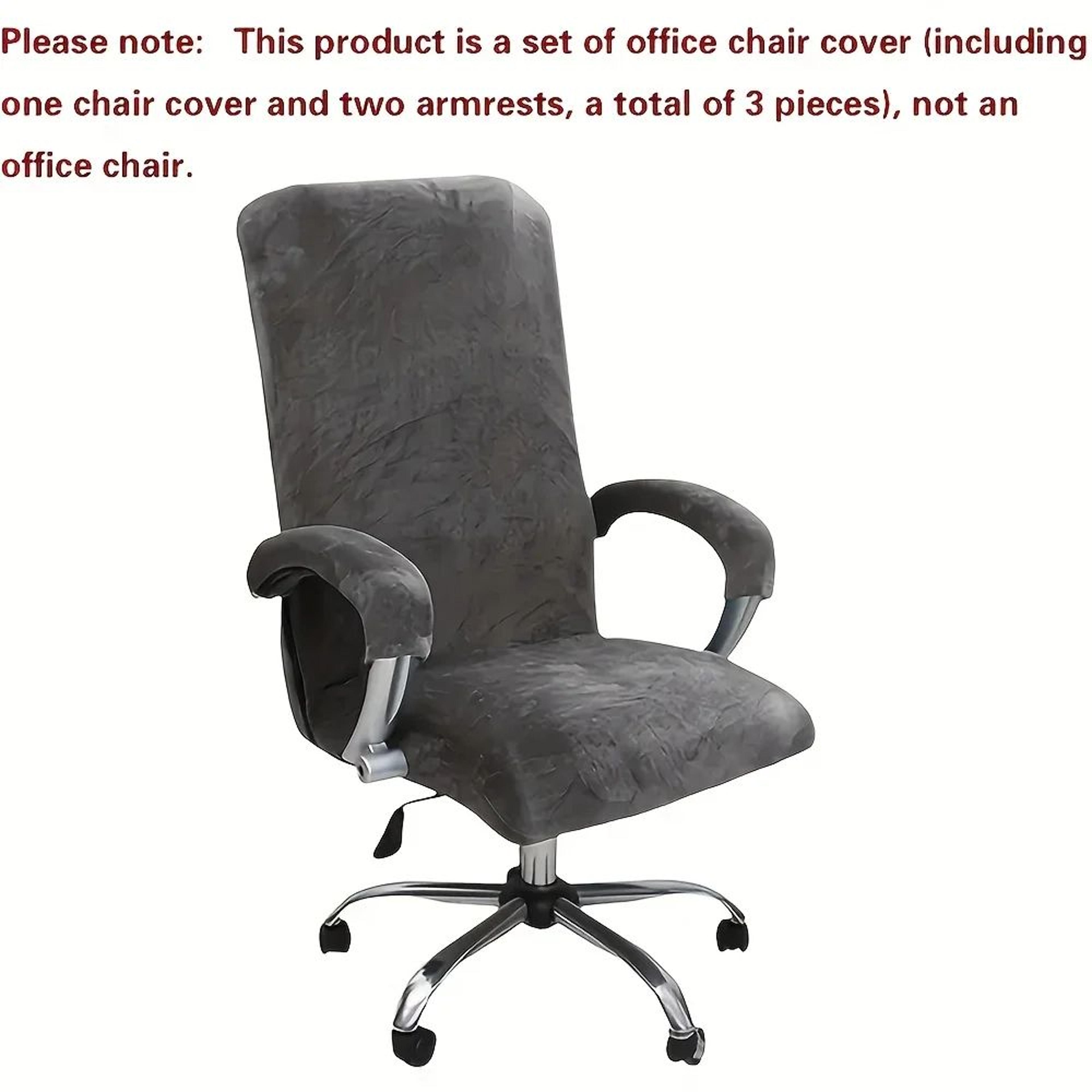 XL Stretch Velvet Office Chair Cover 7