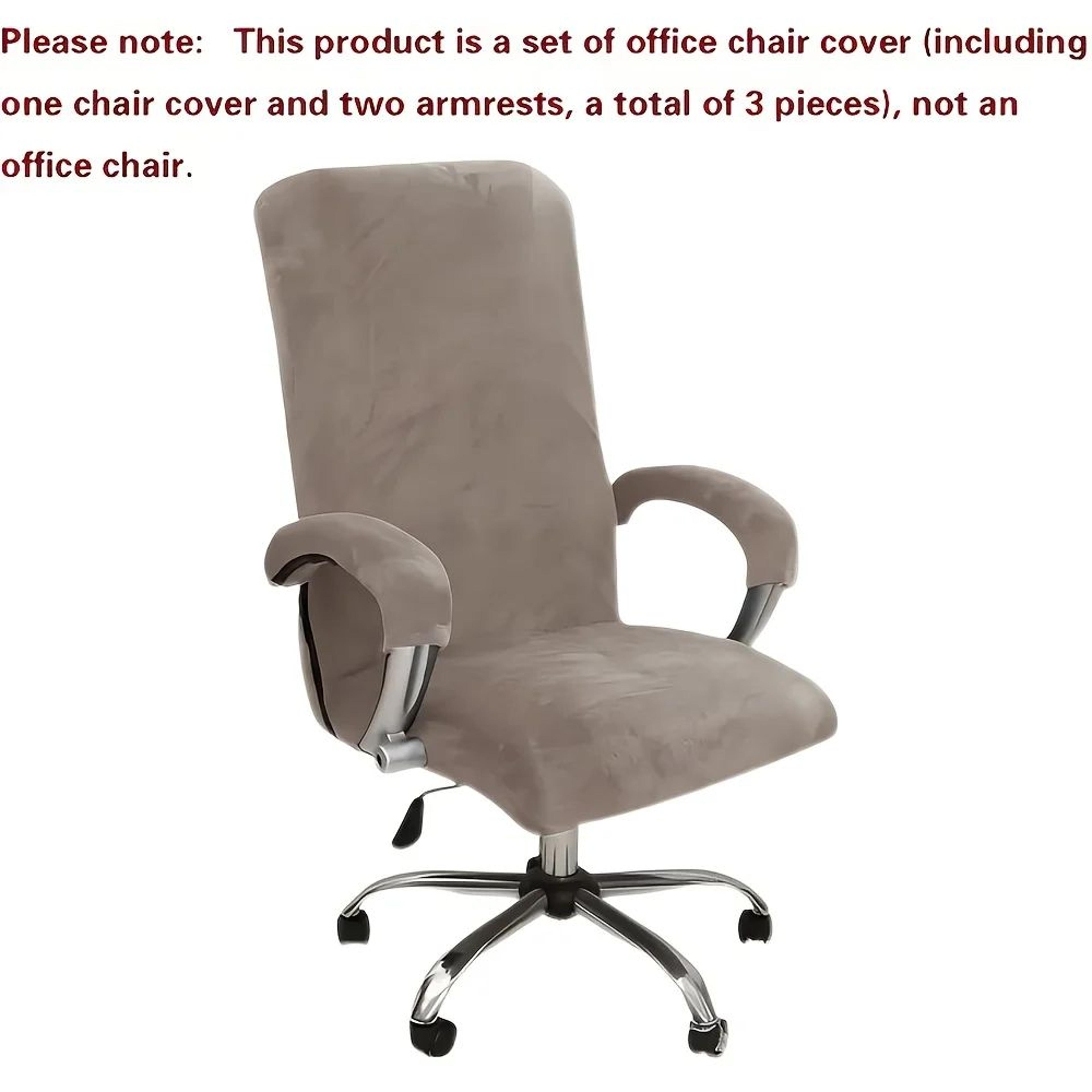 XL Stretch Velvet Office Chair Cover 10