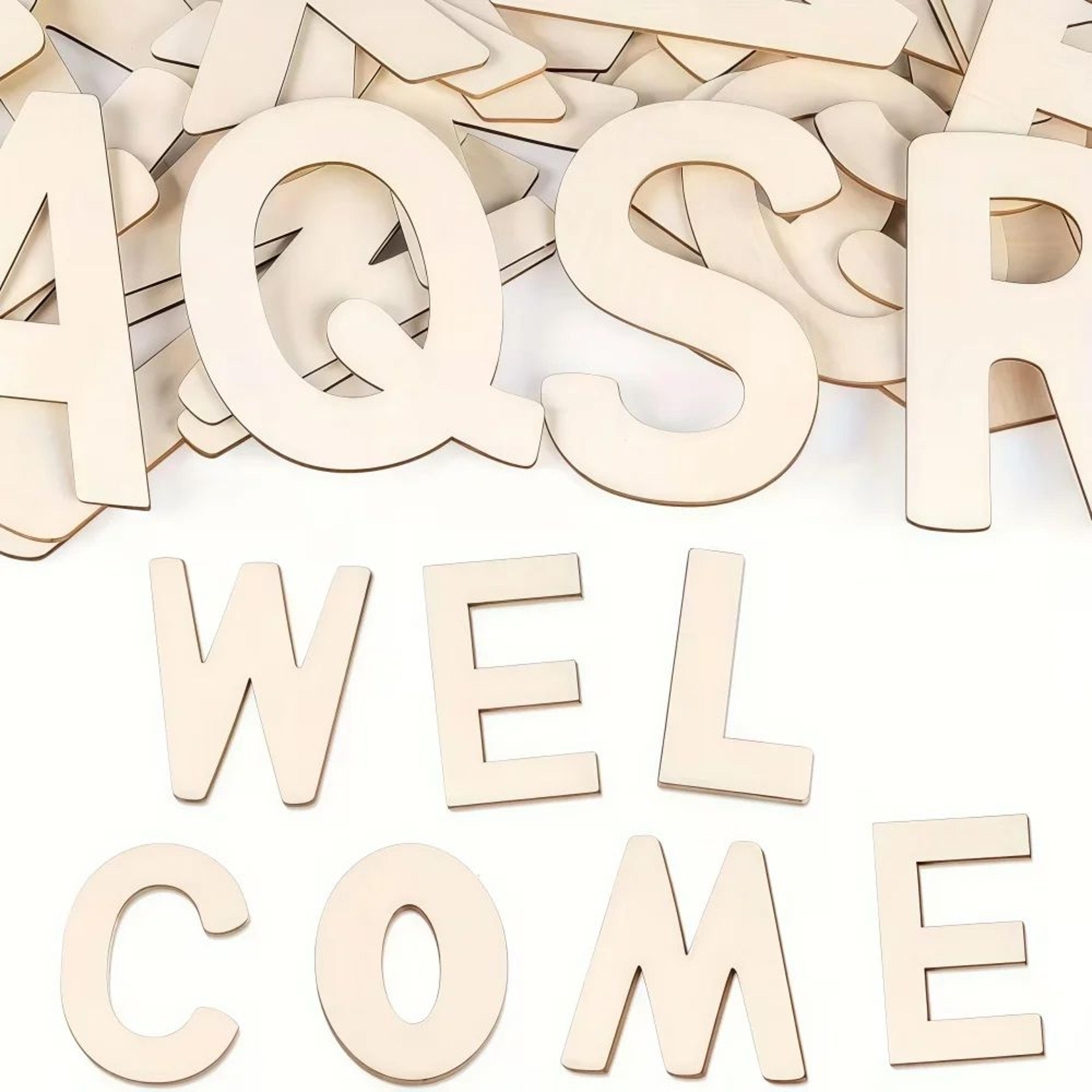 26 Piece Unfinished Wooden Letters DIY Alphabet Decor 3