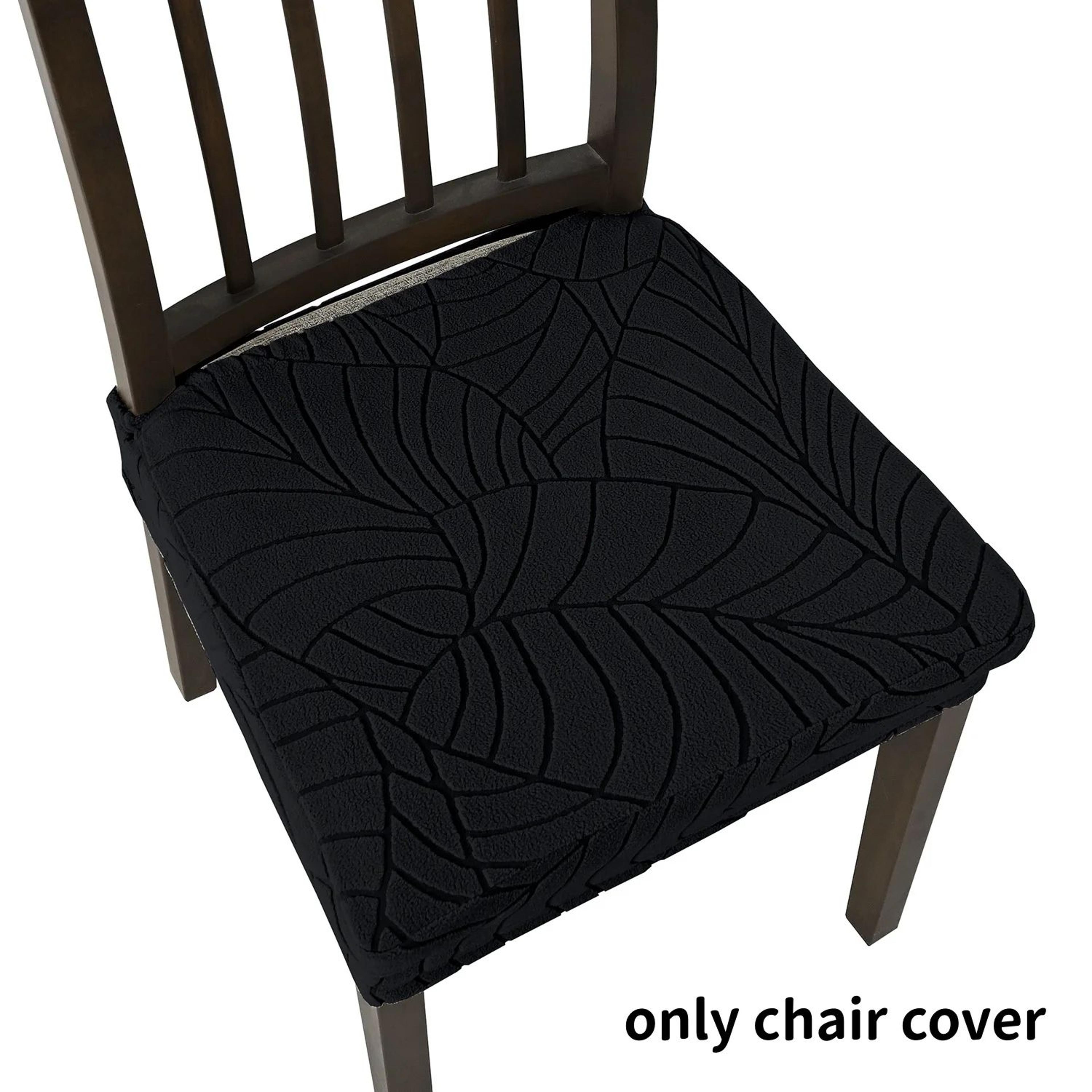 Leaf Jacquard Stretch Dining Chair Cover 2