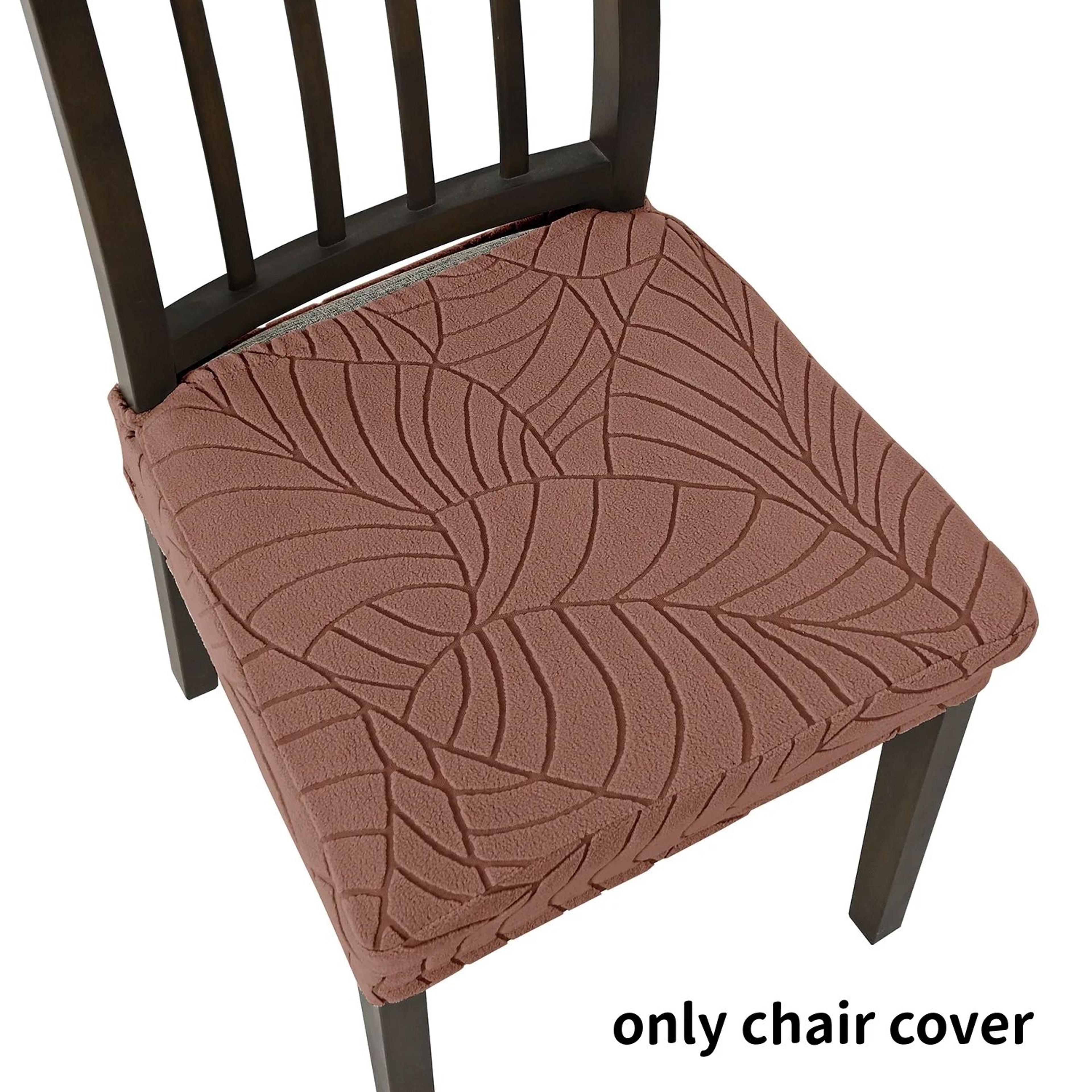 Leaf Jacquard Stretch Dining Chair Cover 8