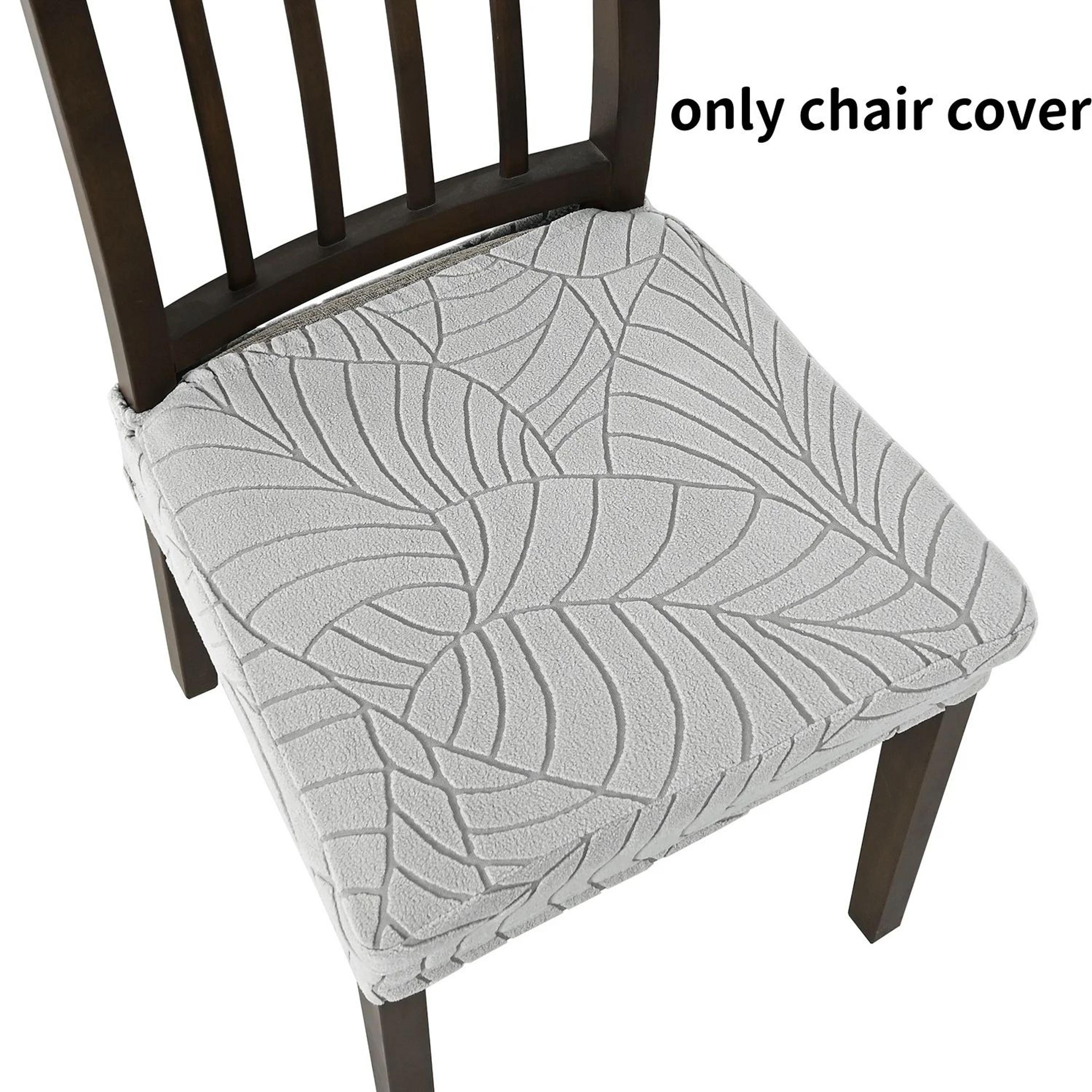 Leaf Jacquard Stretch Dining Chair Cover 11