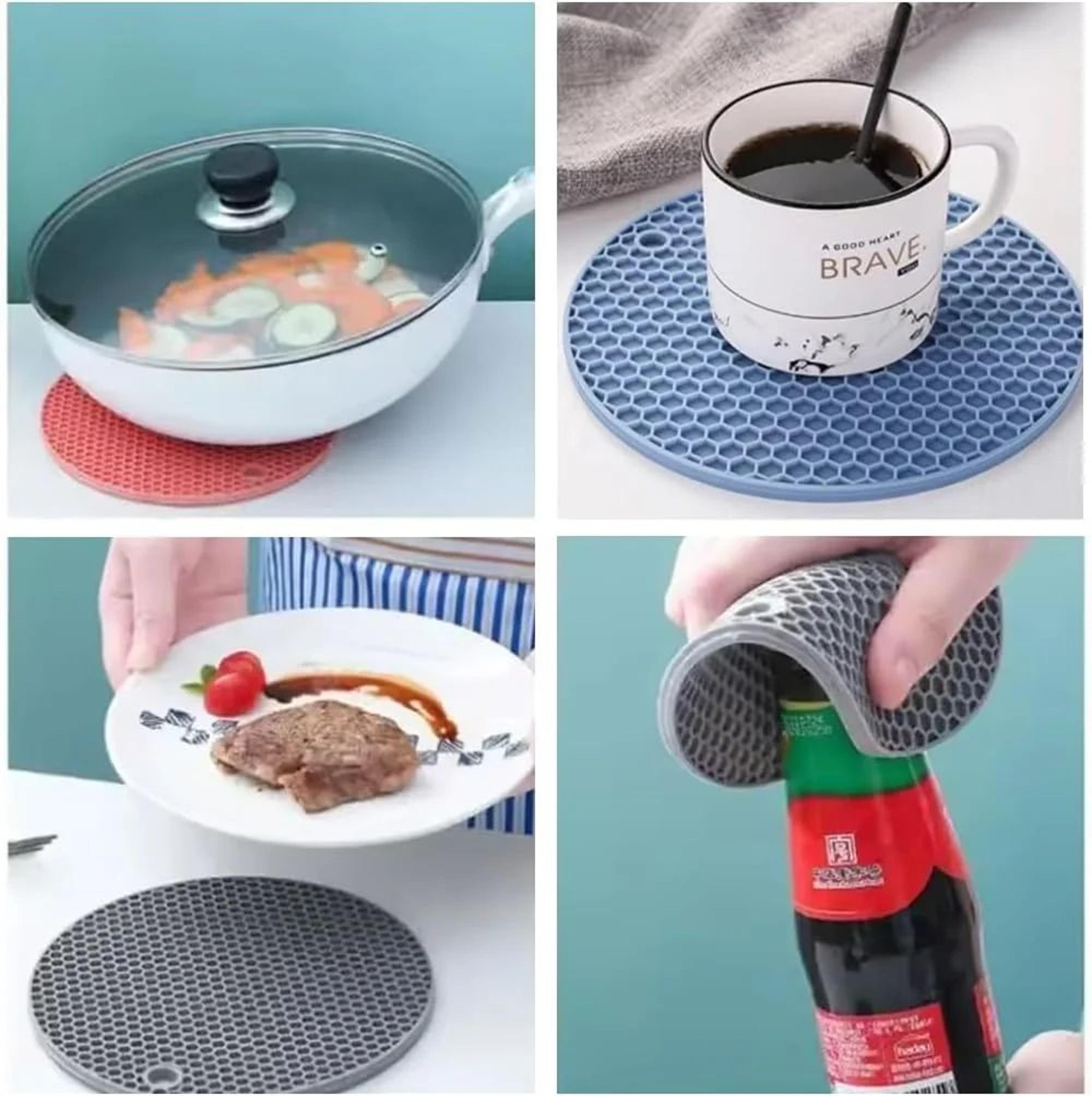 4 Piece Silicone Trivet Mats Heat Resistant Pot Holders 4