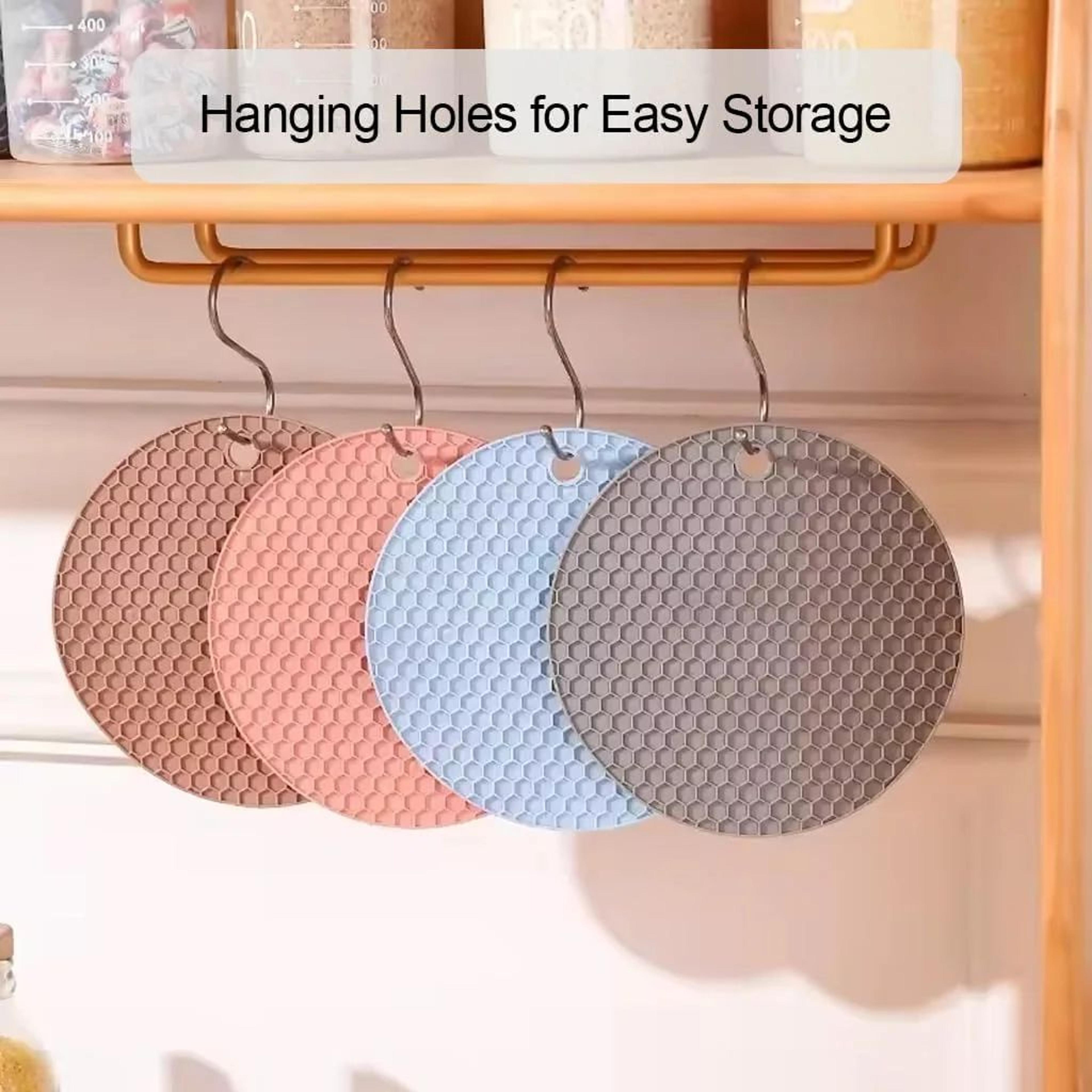 4 Piece Silicone Trivet Mats Heat Resistant Pot Holders 3