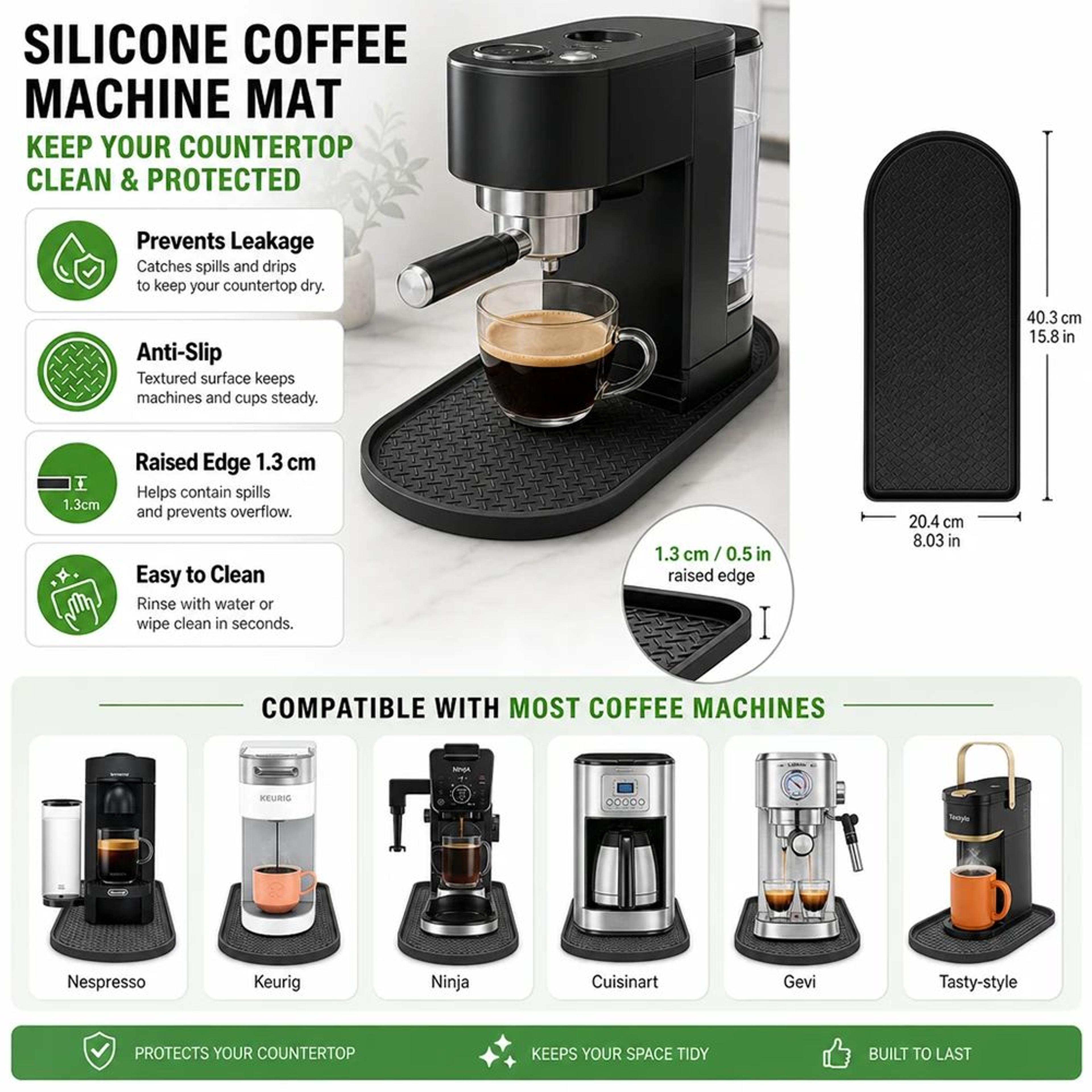 silicone coffee machine spill mat