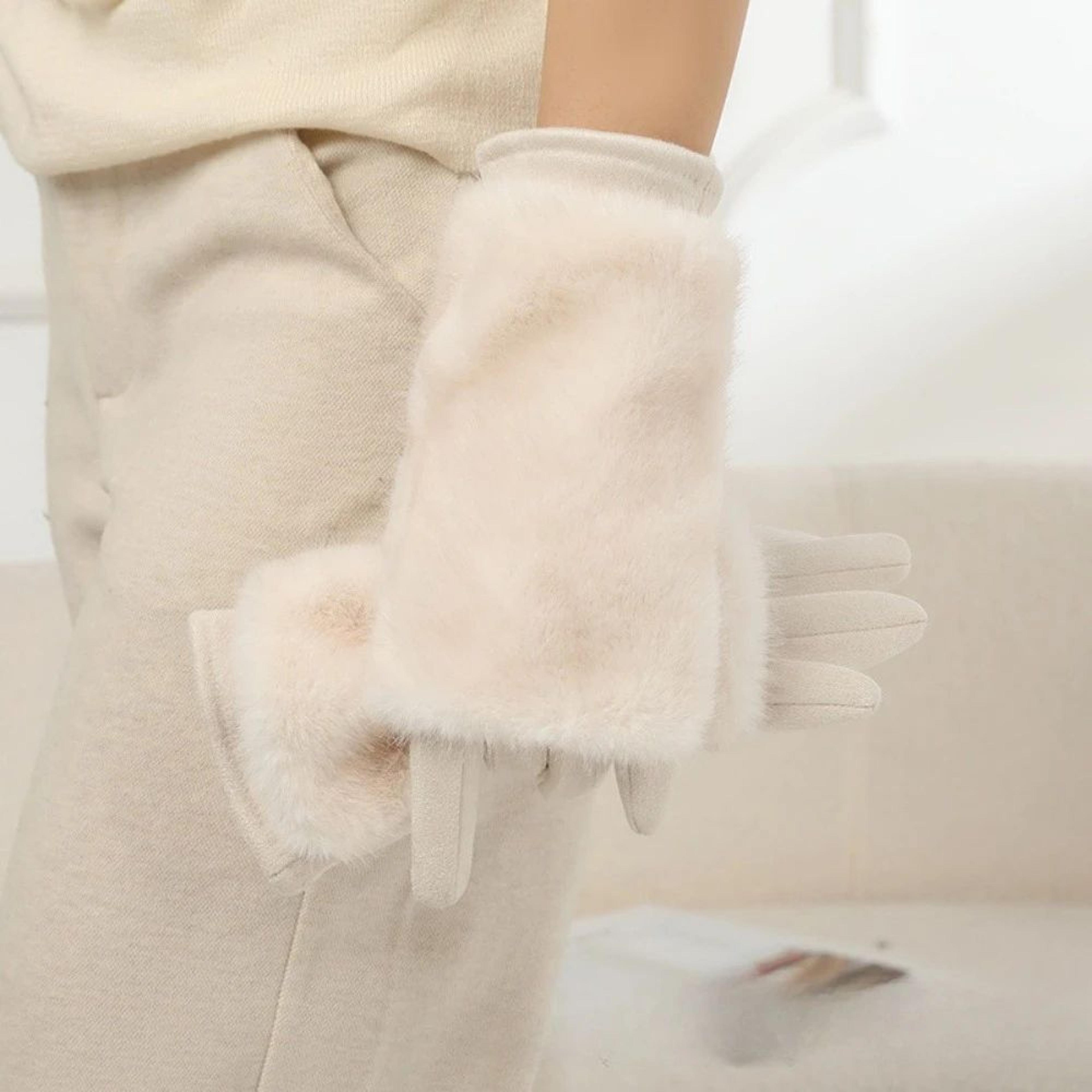 Womens Warm Suede Touchscreen Gloves 9