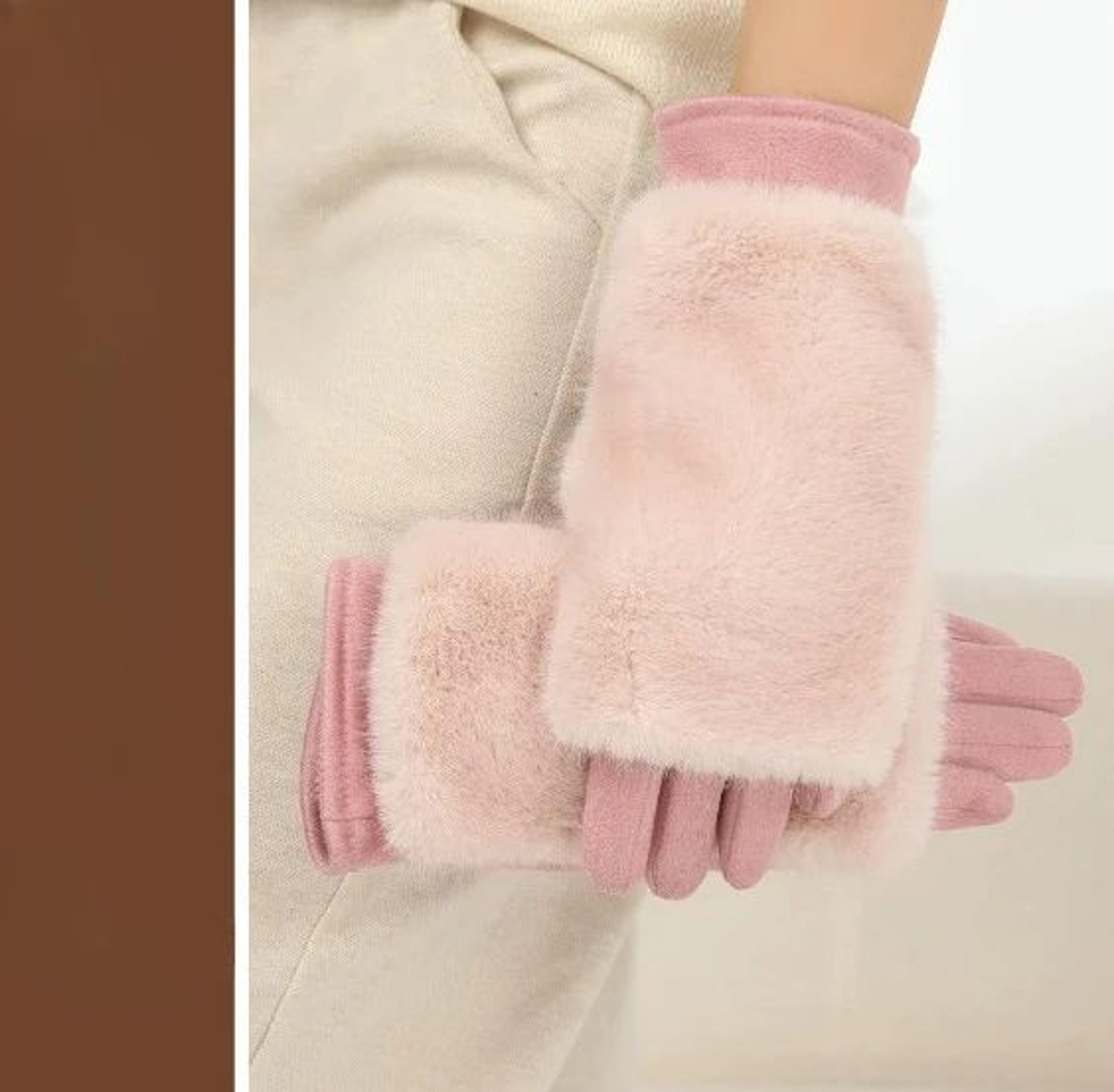 Womens Warm Suede Touchscreen Gloves 8