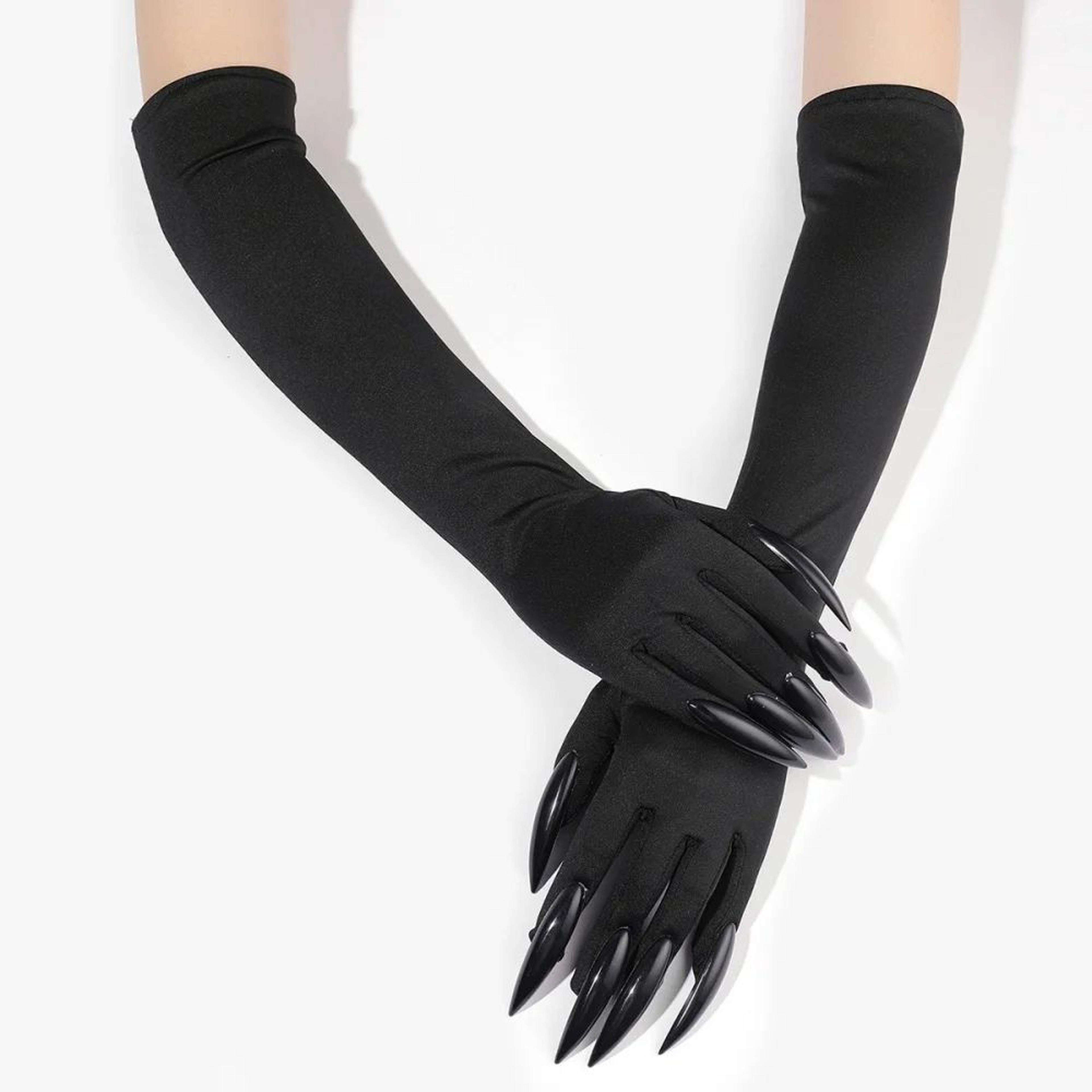 gothic ghost claw long nail gloves
