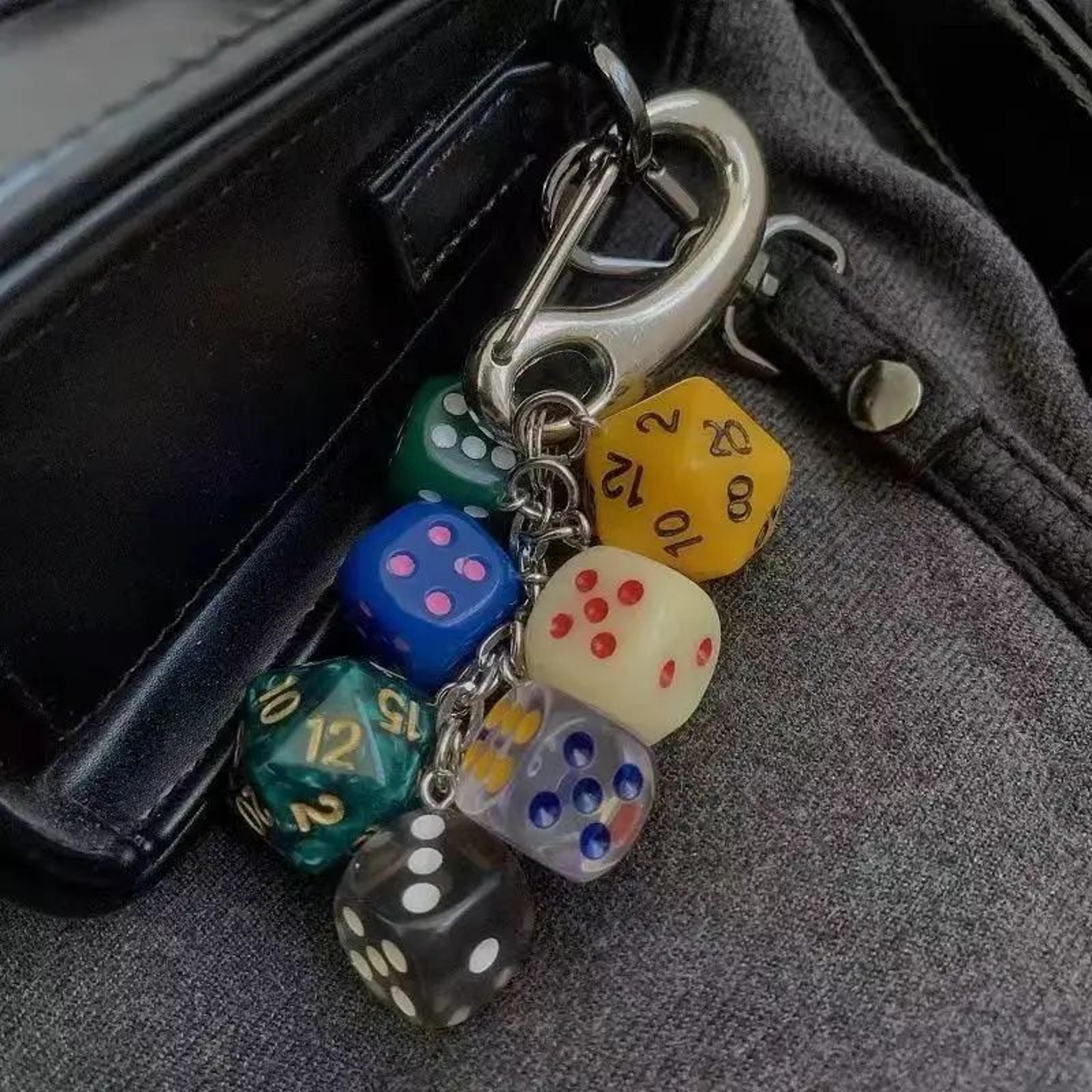 Retro Dice Pendant Keychain 2