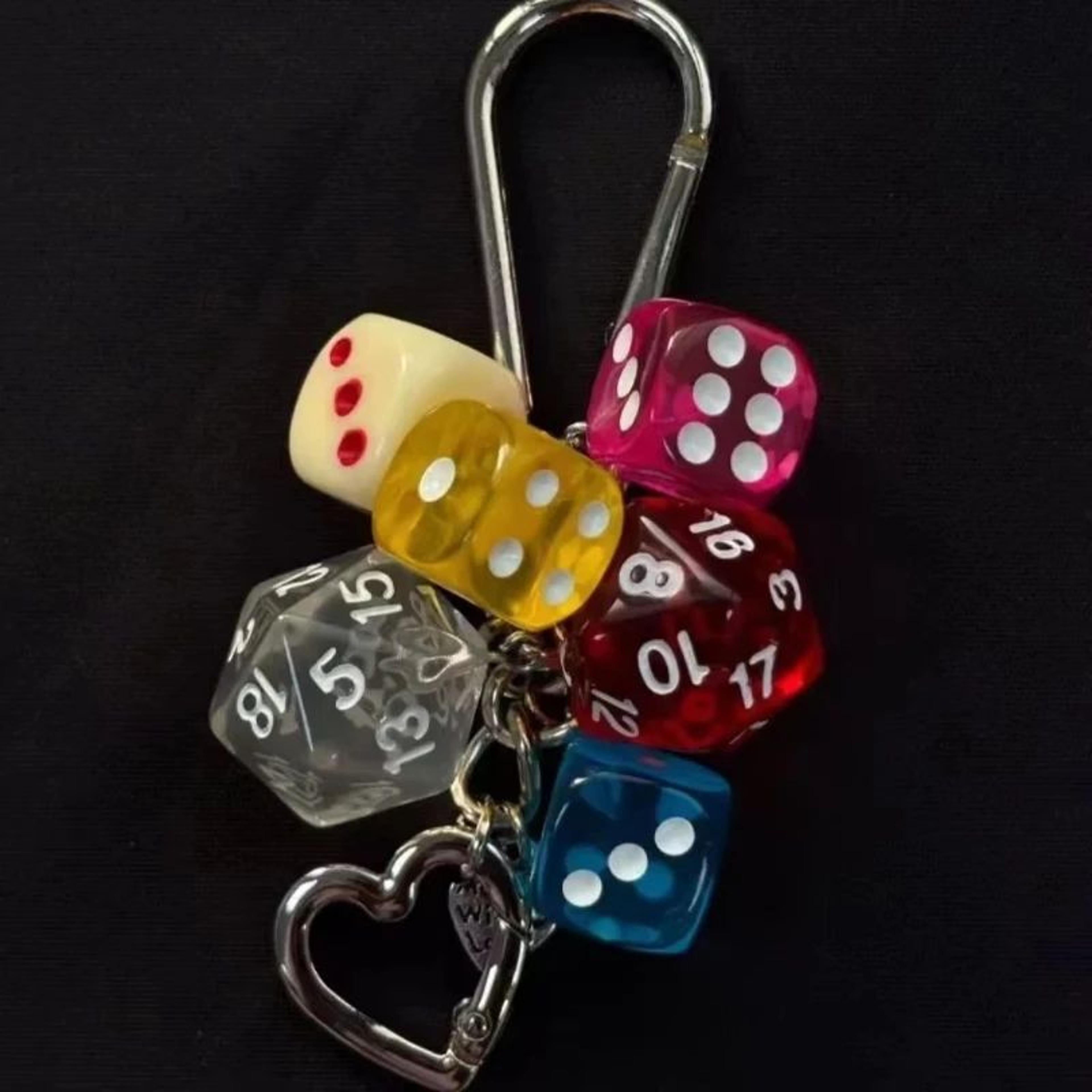 Retro Dice Pendant Keychain 4