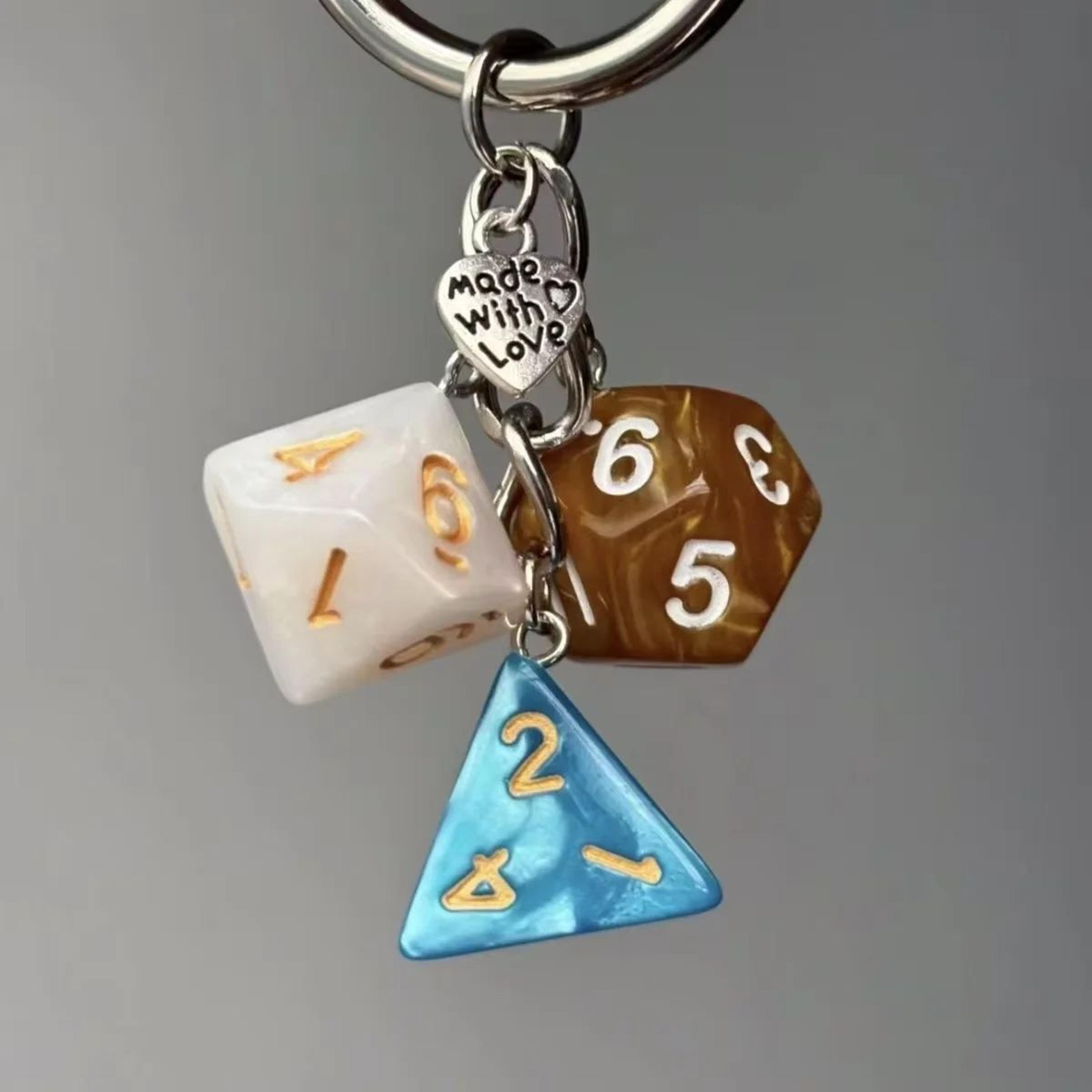 Retro Dice Pendant Keychain 11