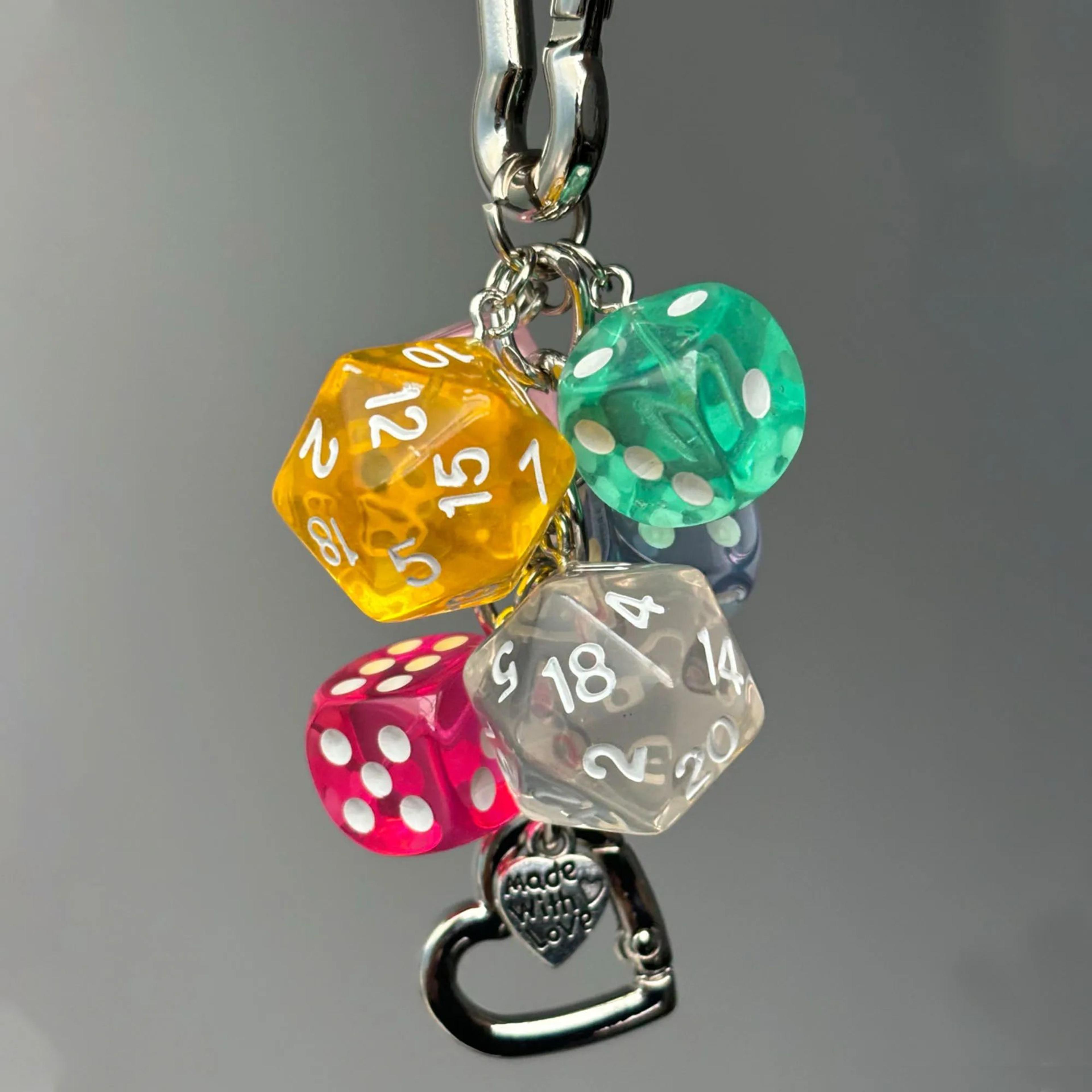 Retro Dice Pendant Keychain 19
