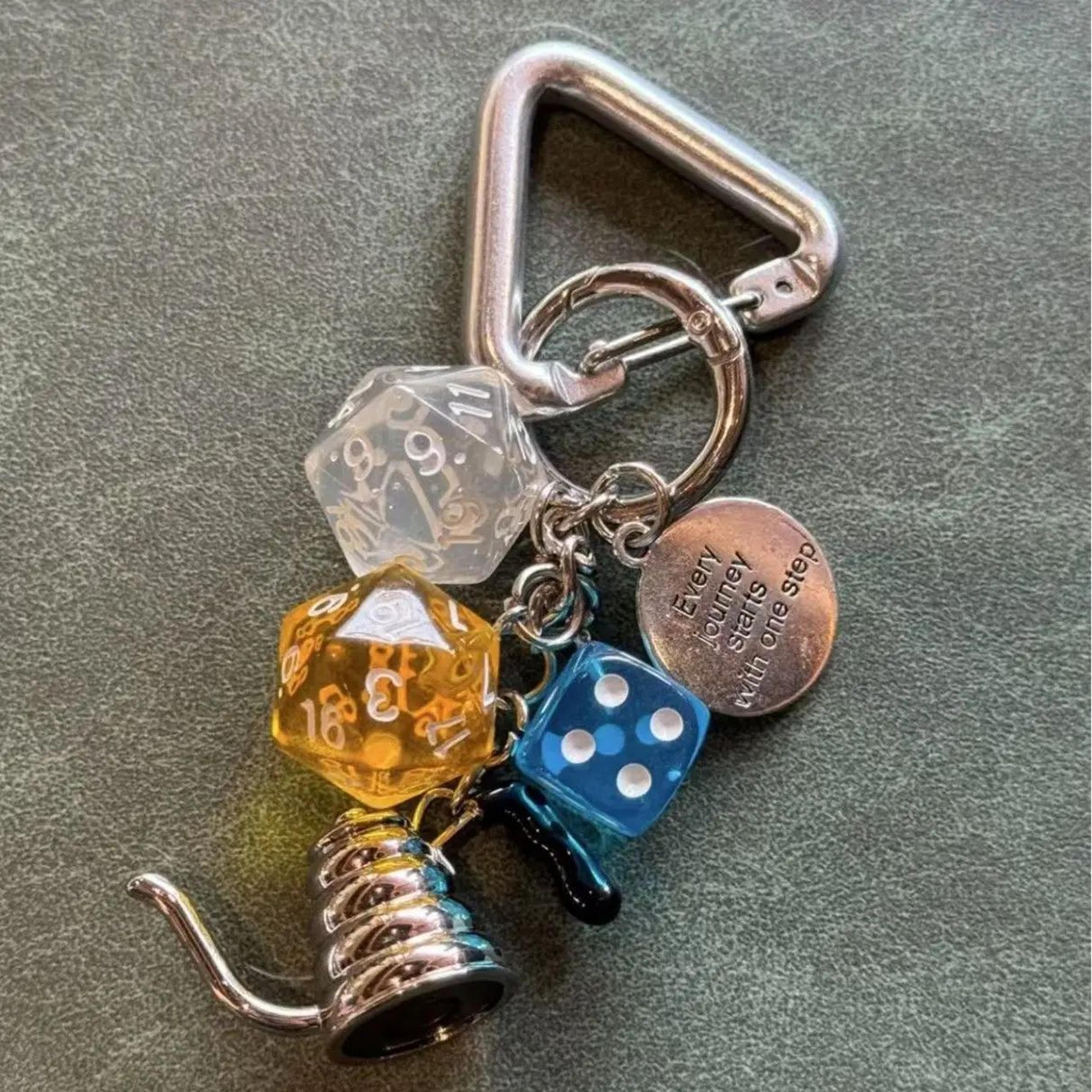 Retro Dice Pendant Keychain 20