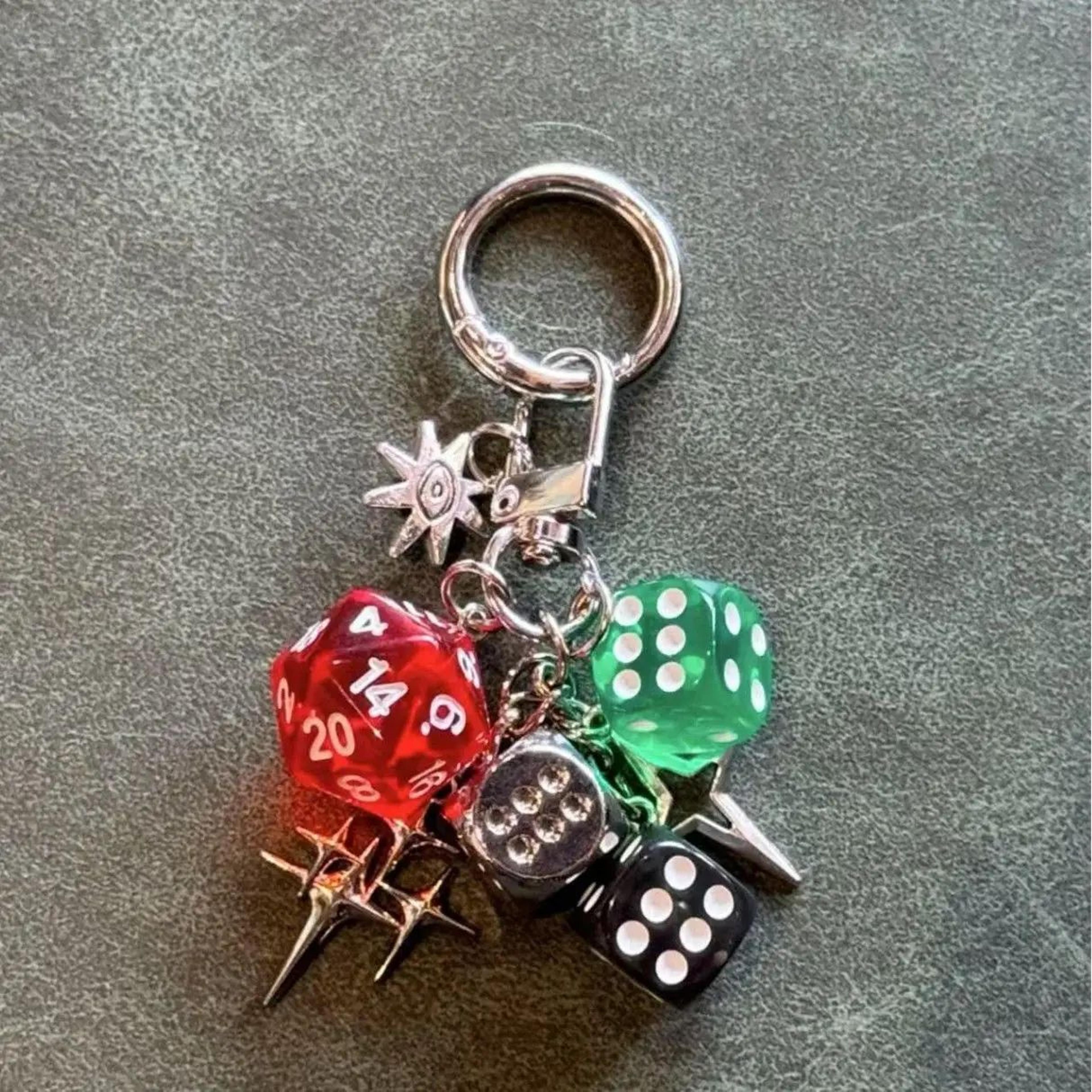 Retro Dice Pendant Keychain 21