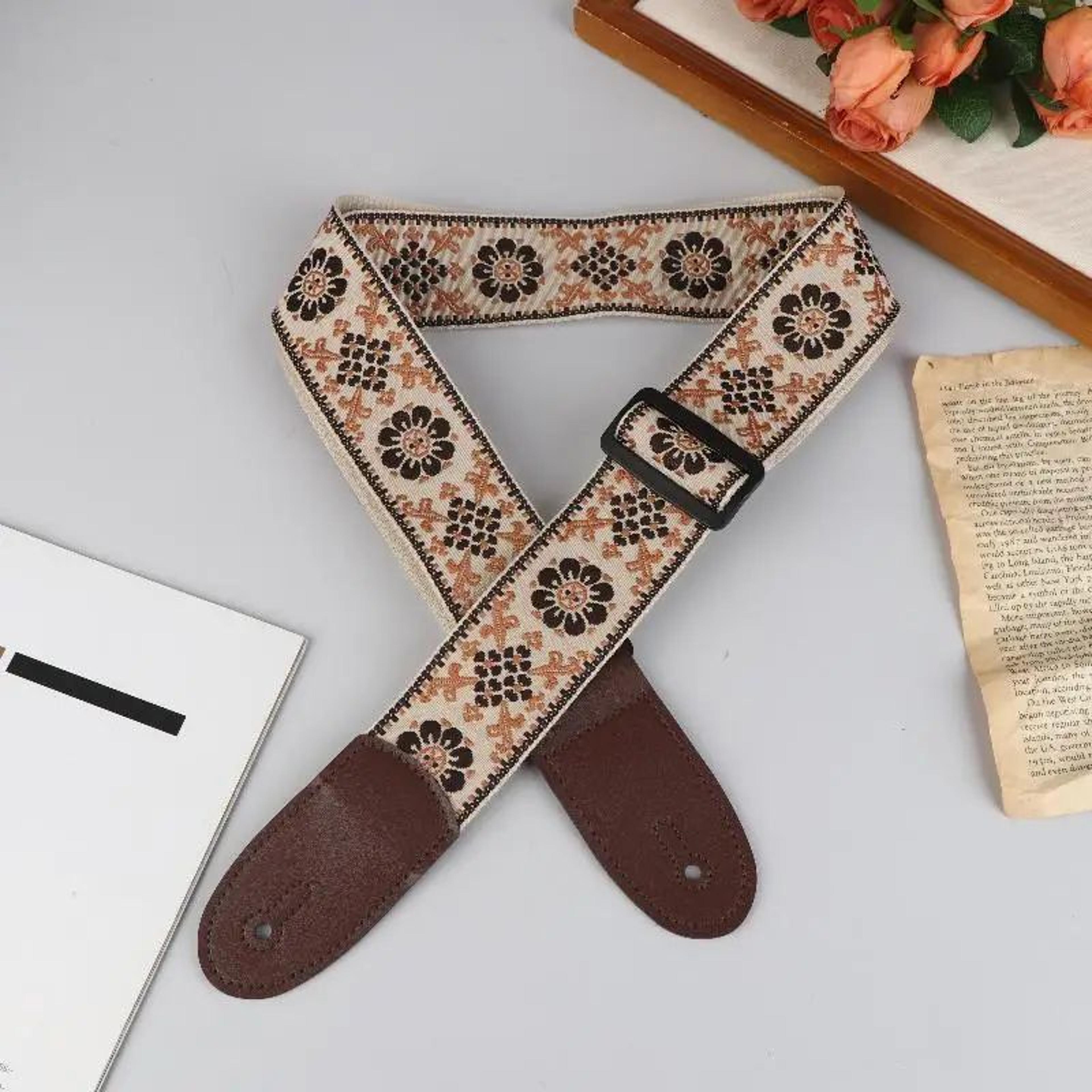 Embroidered Cotton Guitar Strap 6