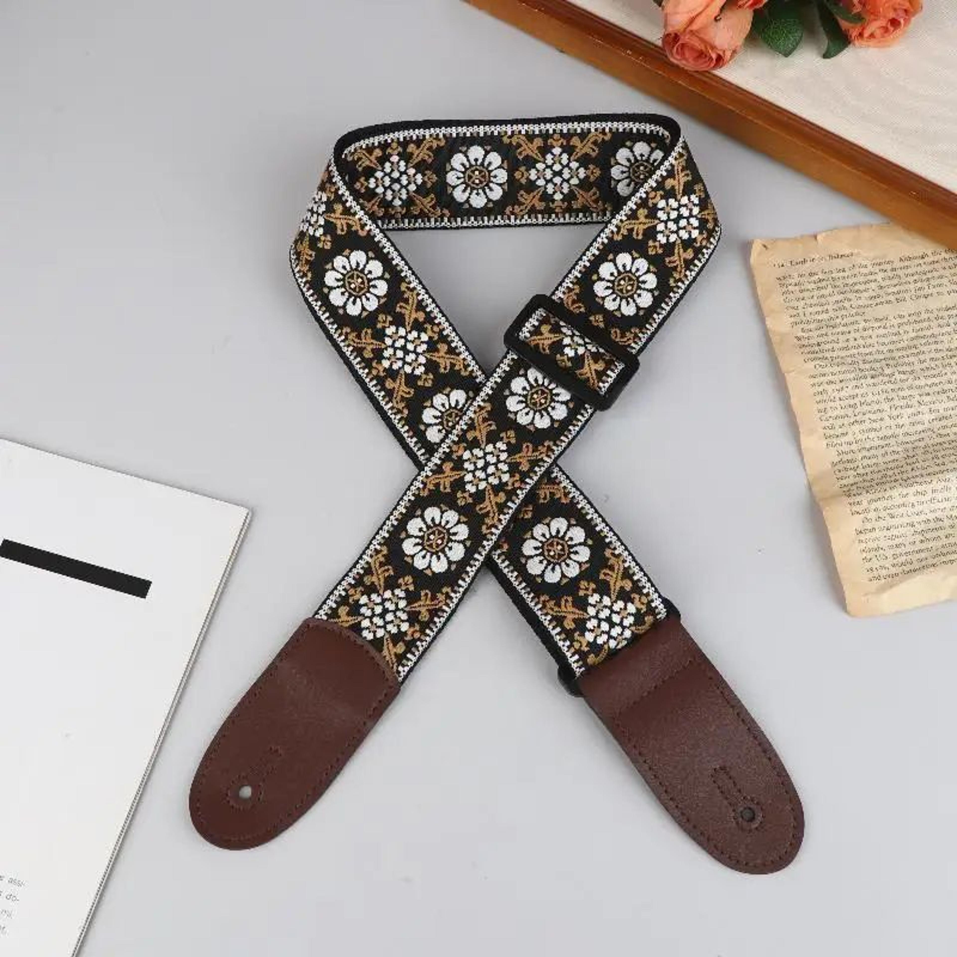 Embroidered Cotton Guitar Strap 16