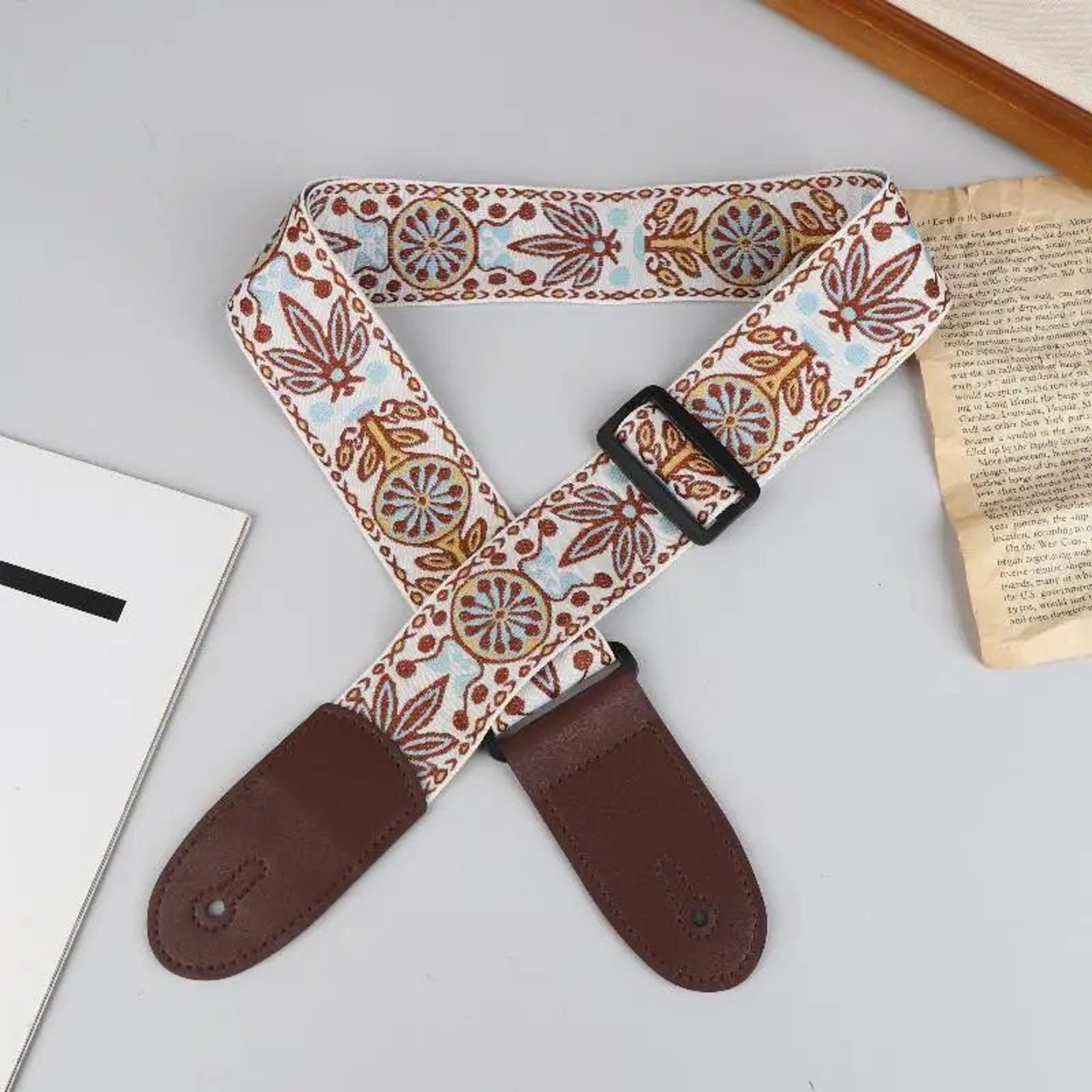 Embroidered Cotton Guitar Strap 14