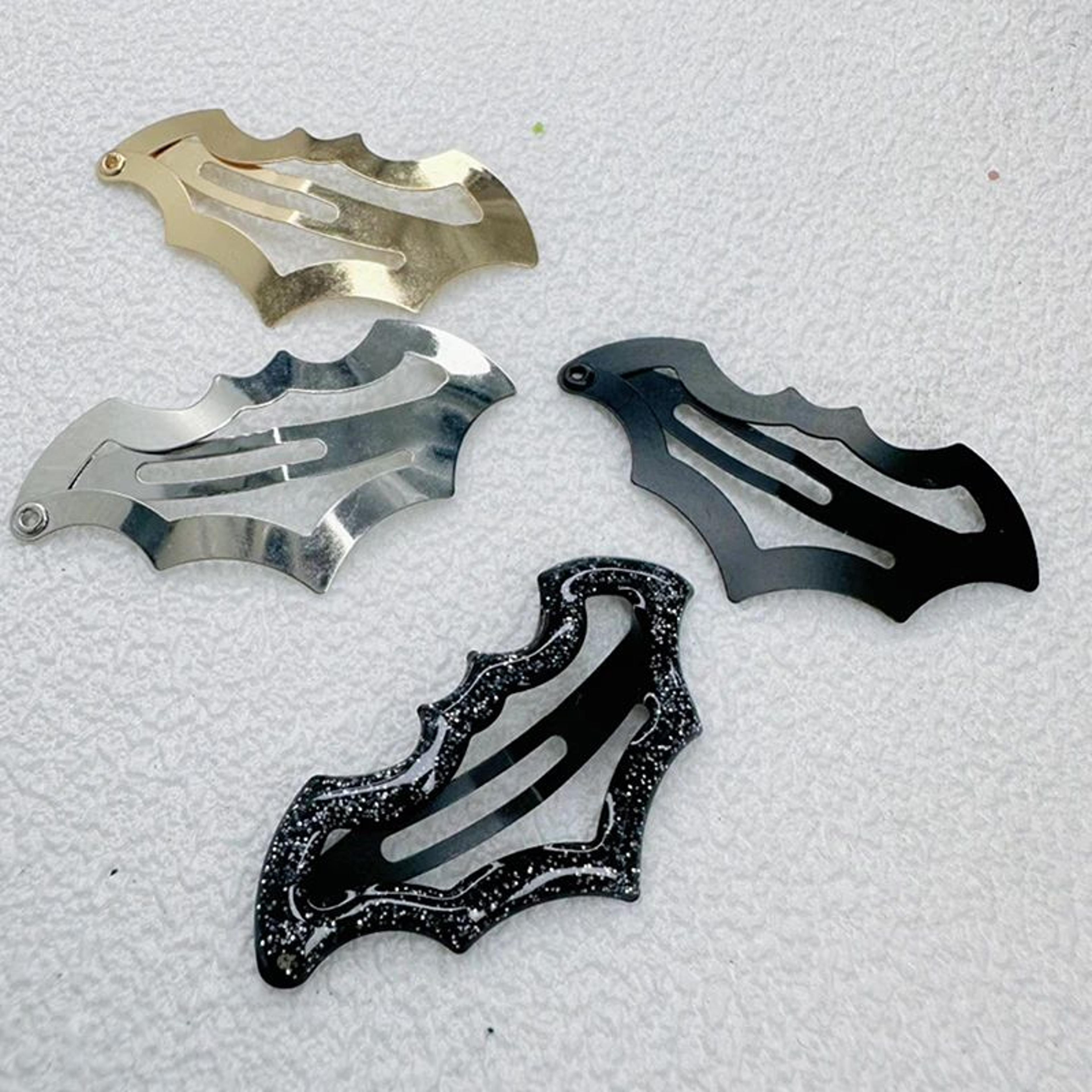 10 Piece Colorful Halloween Bat Hair Clips 3