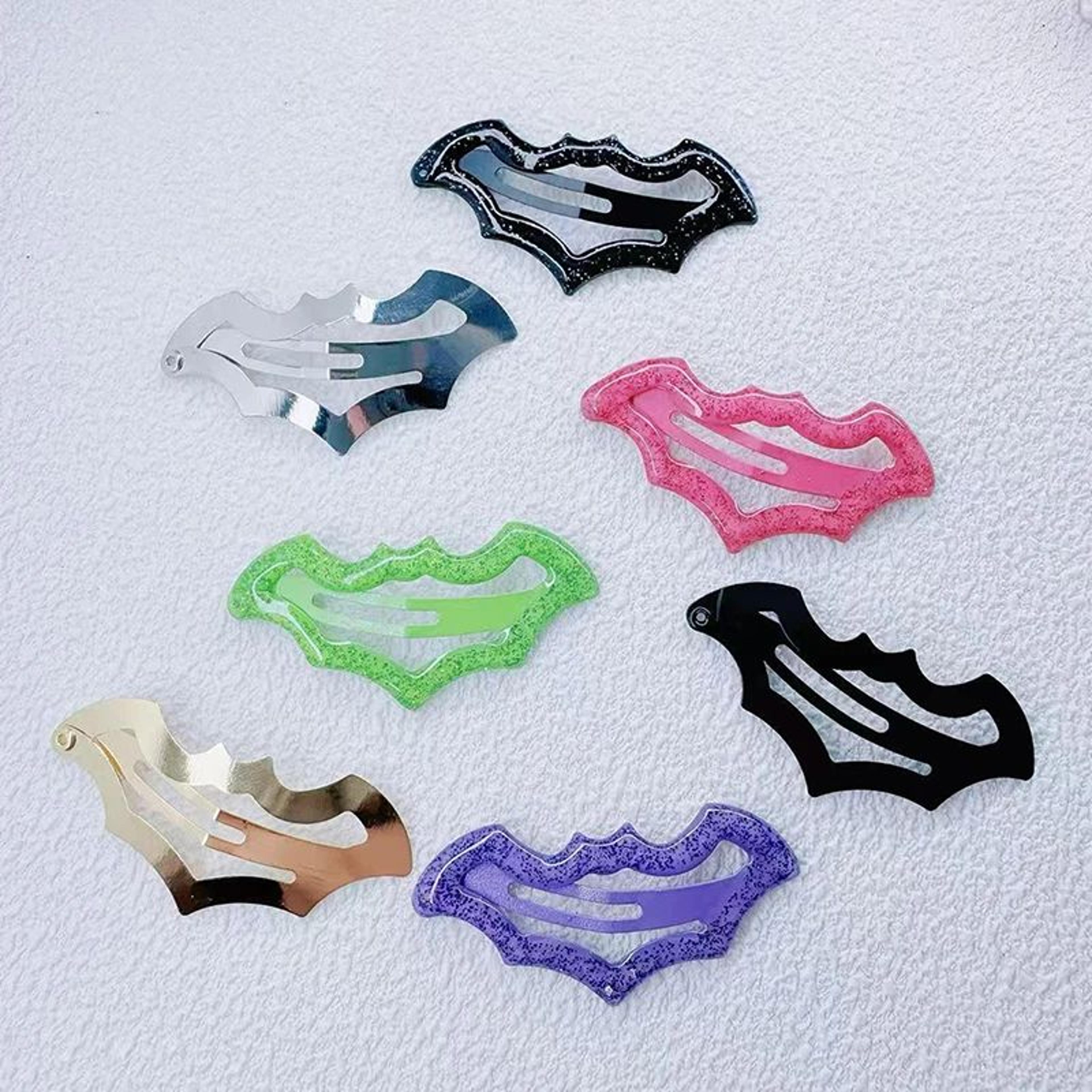 10 Piece Colorful Halloween Bat Hair Clips 5