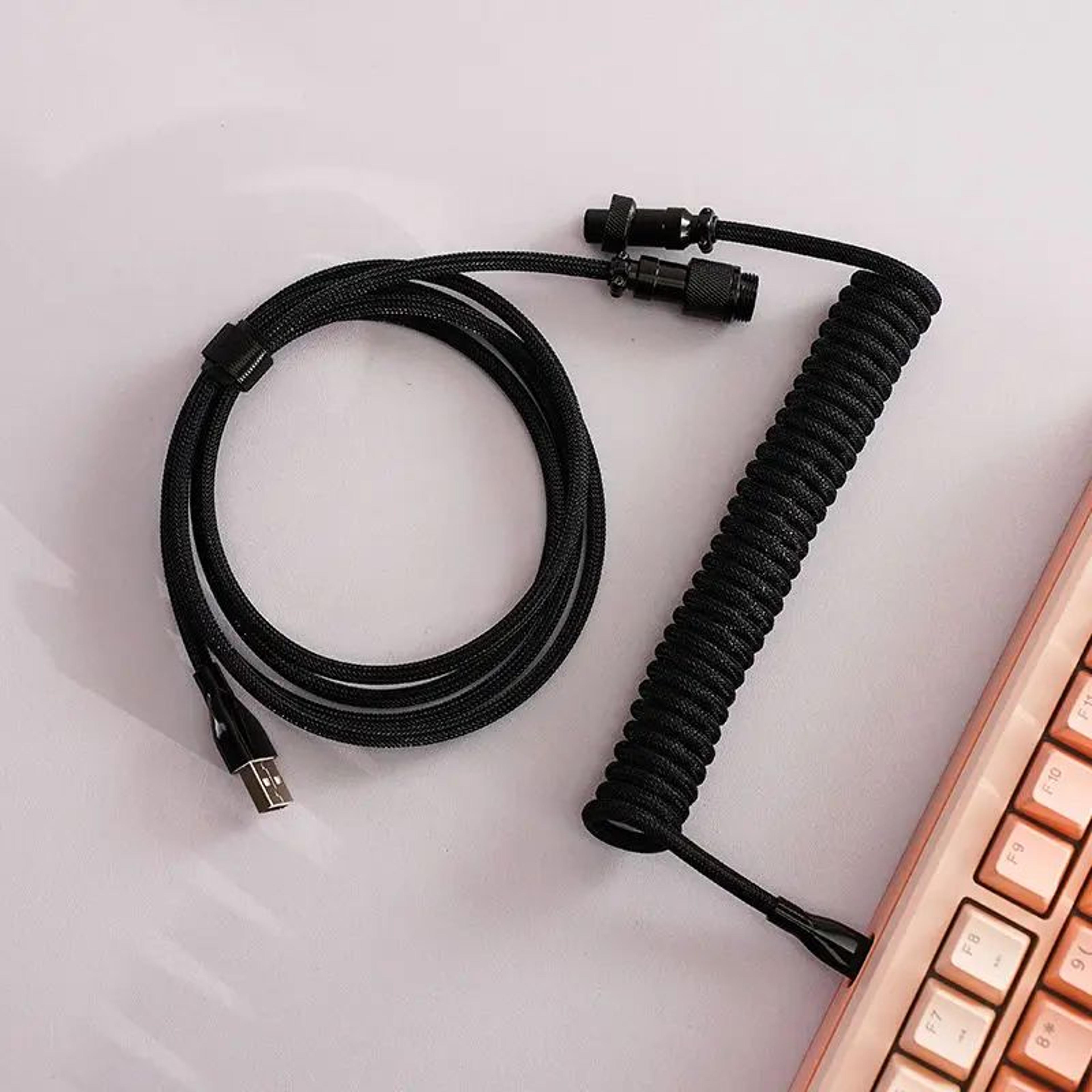 premium coiled usb c mechanical keyboard cable