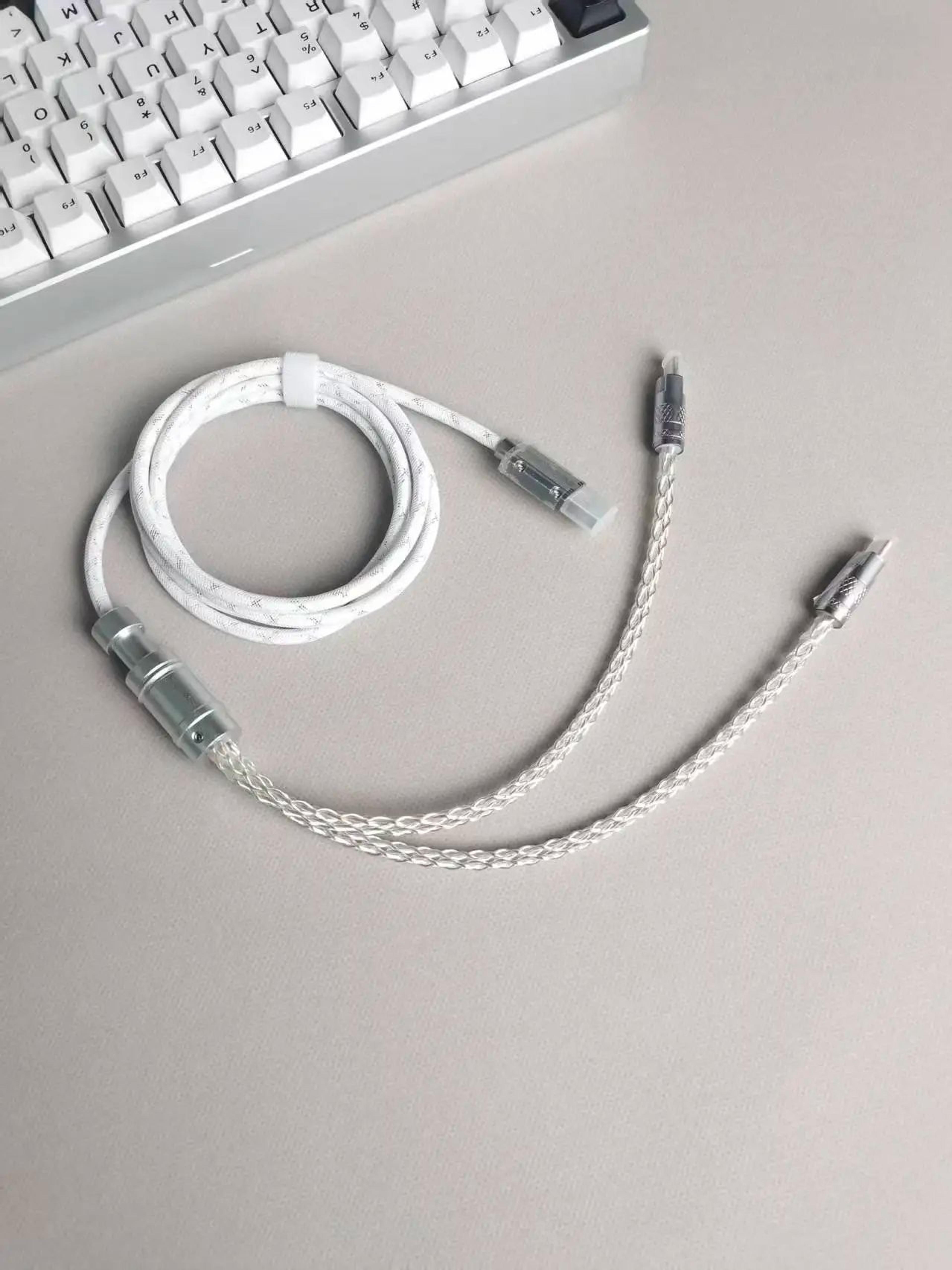 rgb coiled usb c gaming keyboard cable