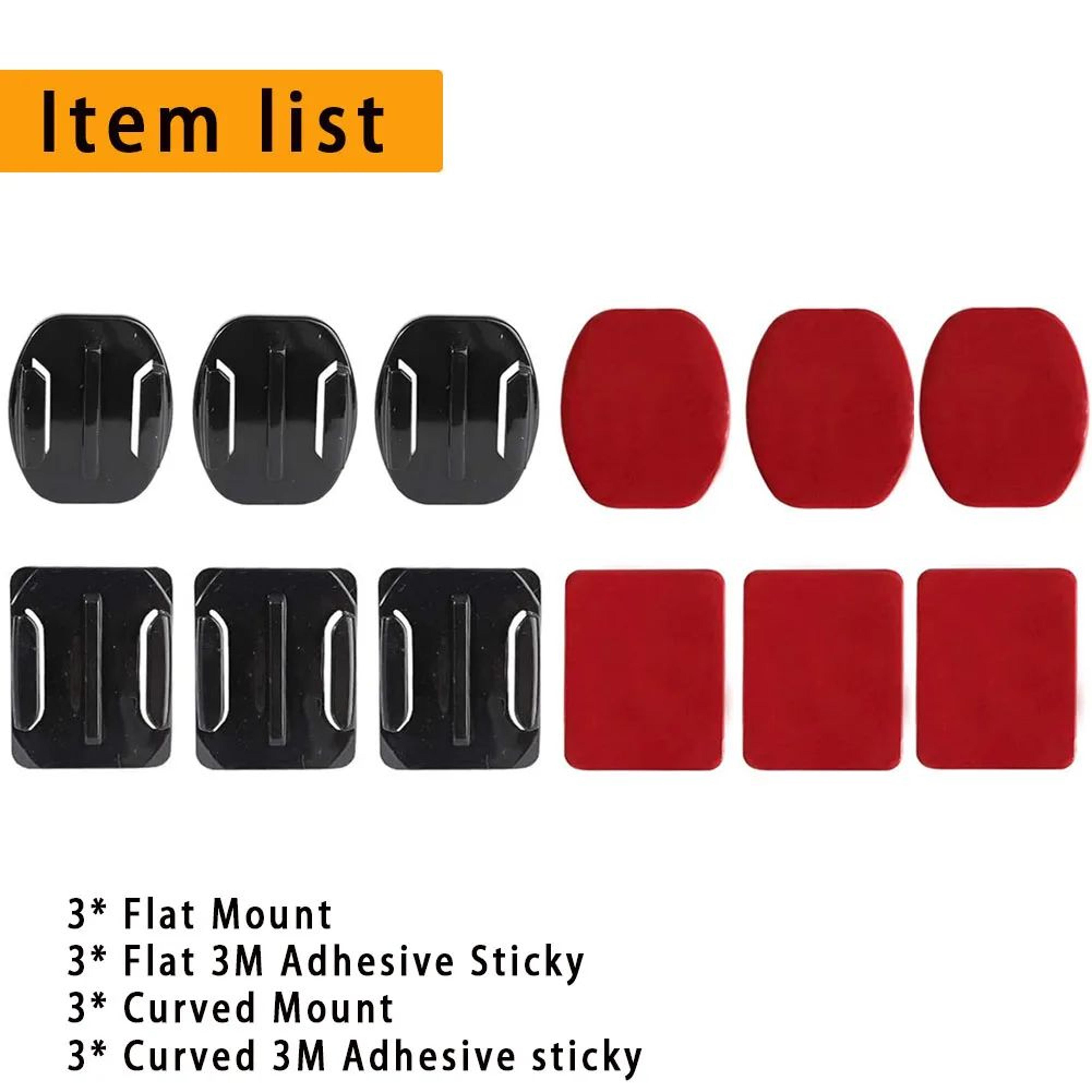 Universal Action Camera Helmet Adhesive Mount Kit 8