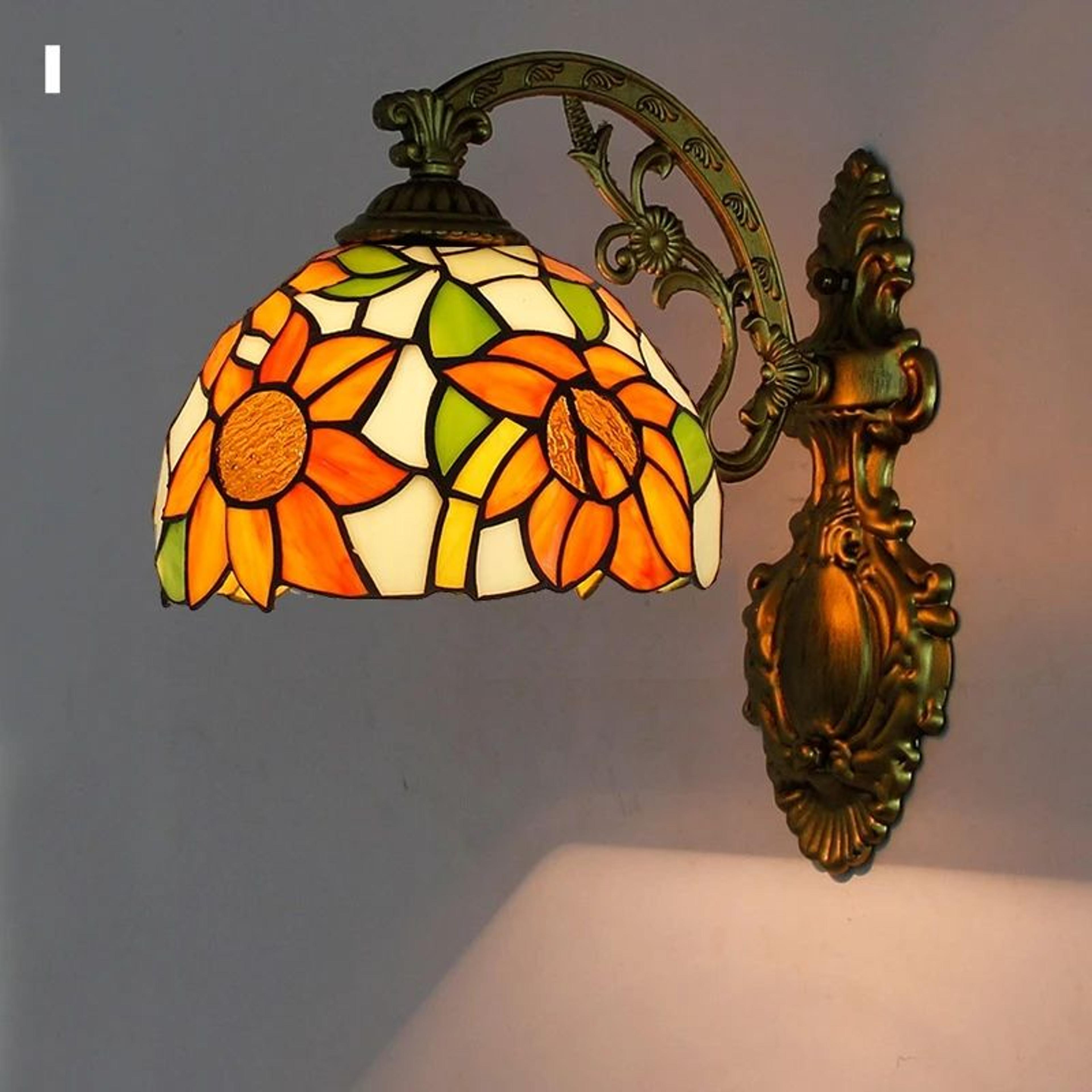 Vintage Tiffany Stained Glass Wall Sconce 14