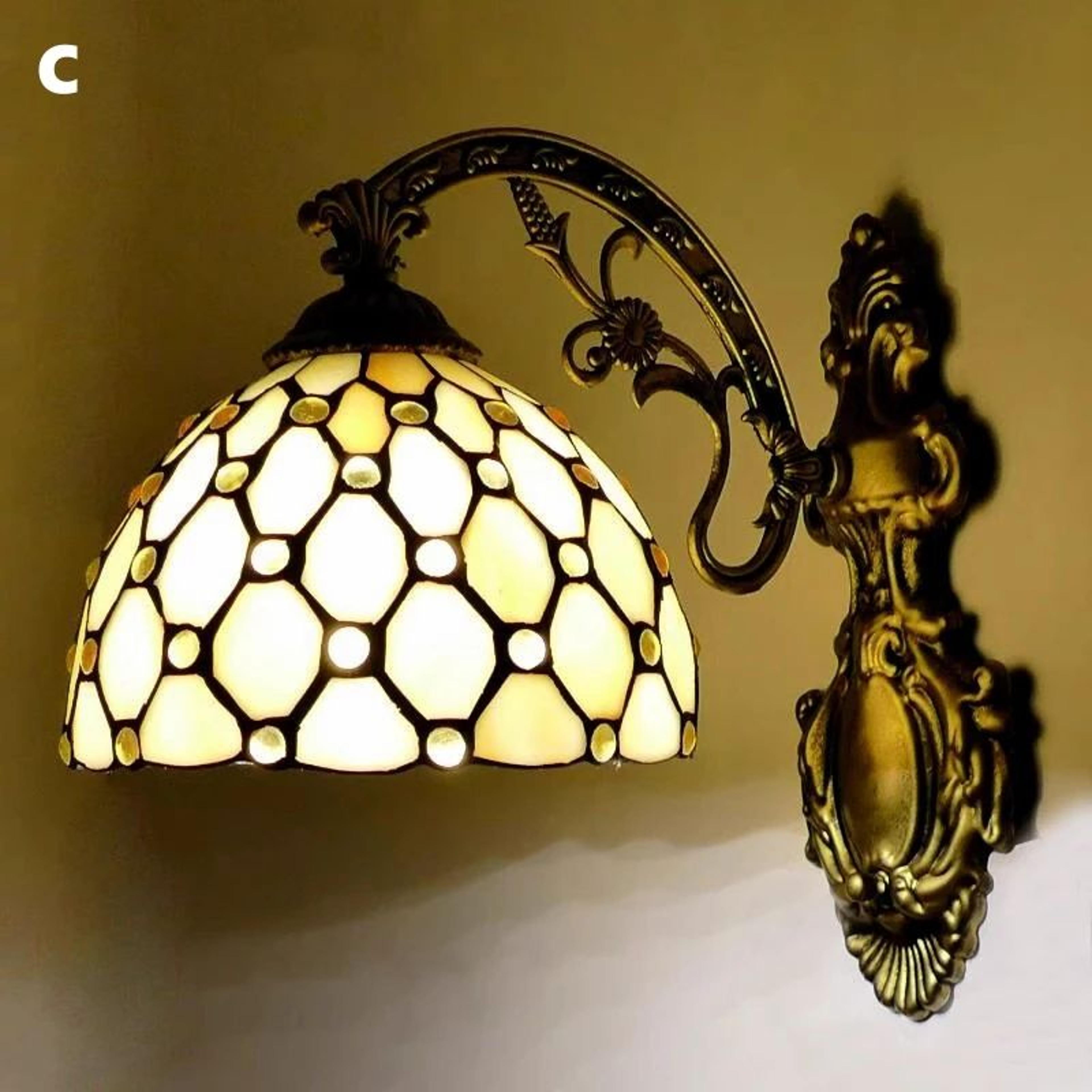 Vintage Tiffany Stained Glass Wall Sconce 8