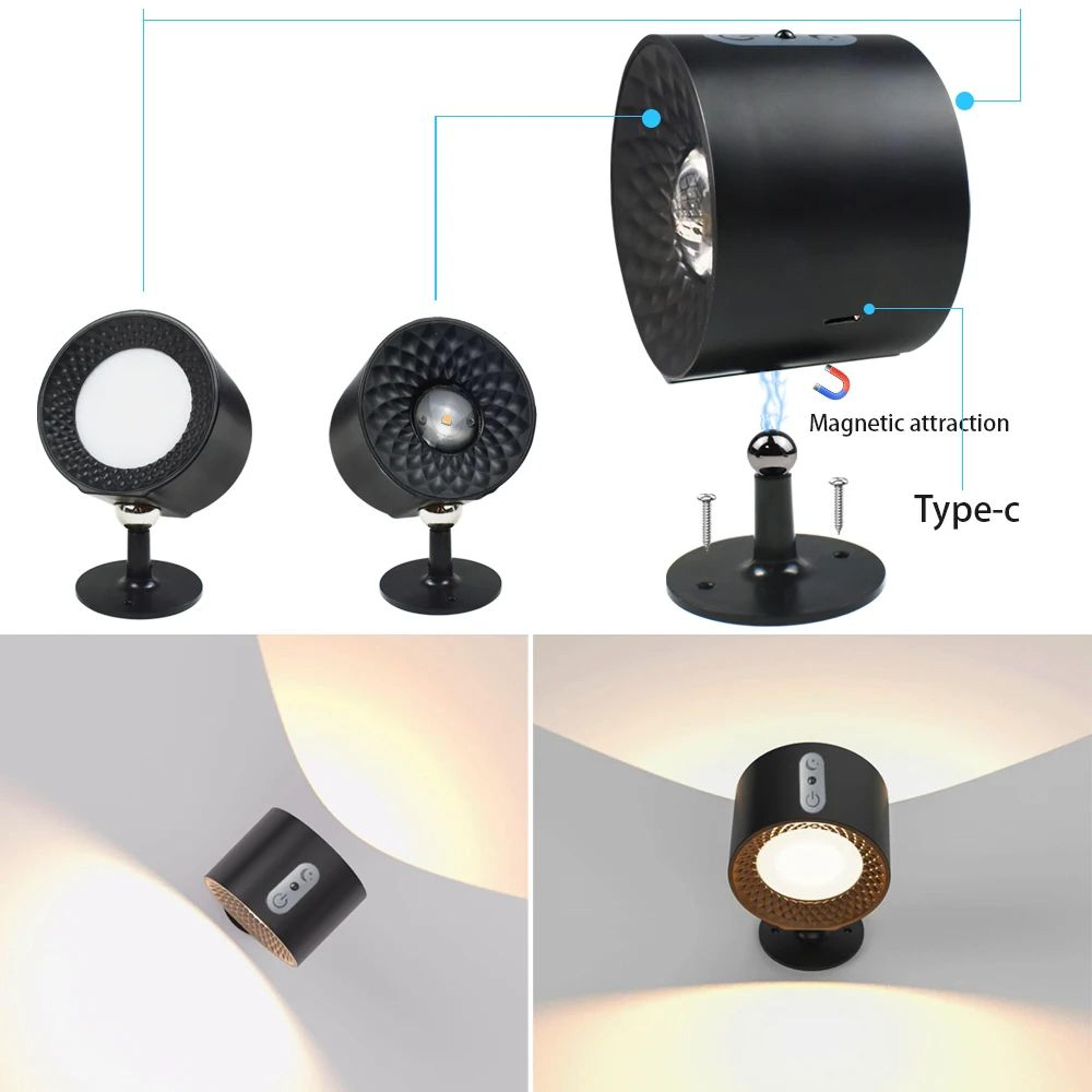 360 Rotating Rechargeable Magnetic LED Wall Light 2
